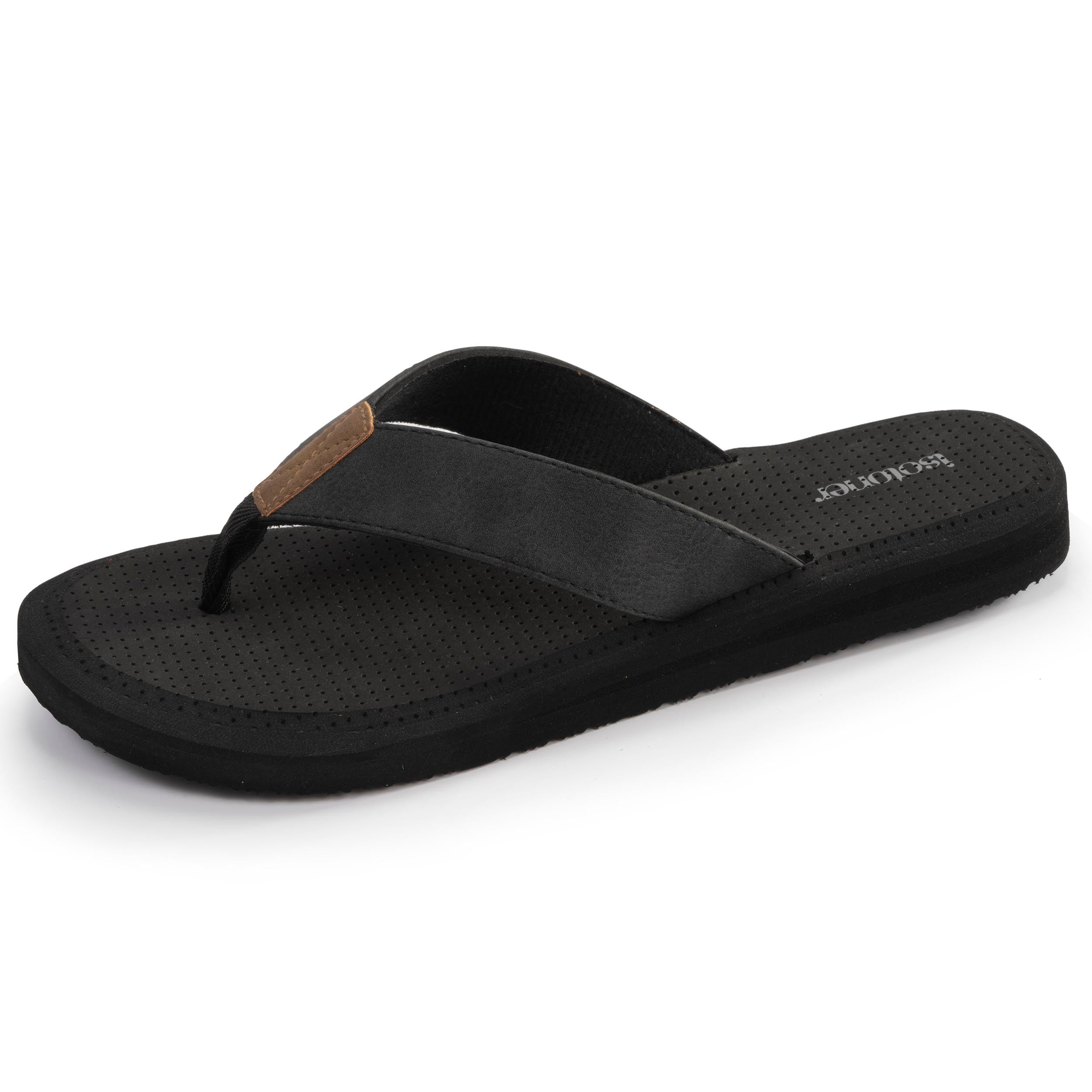 isotoner-tongs-homme-tige-large-sport-noir image 1