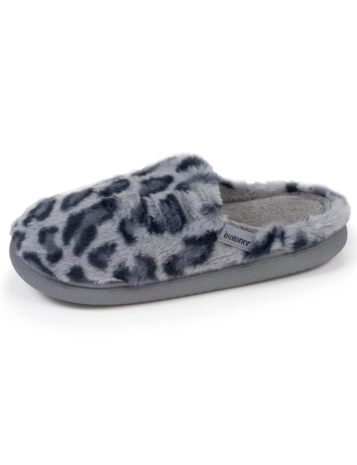 isotoner-chaussons-mules-femme-bloup-l-opard-gris image 6
