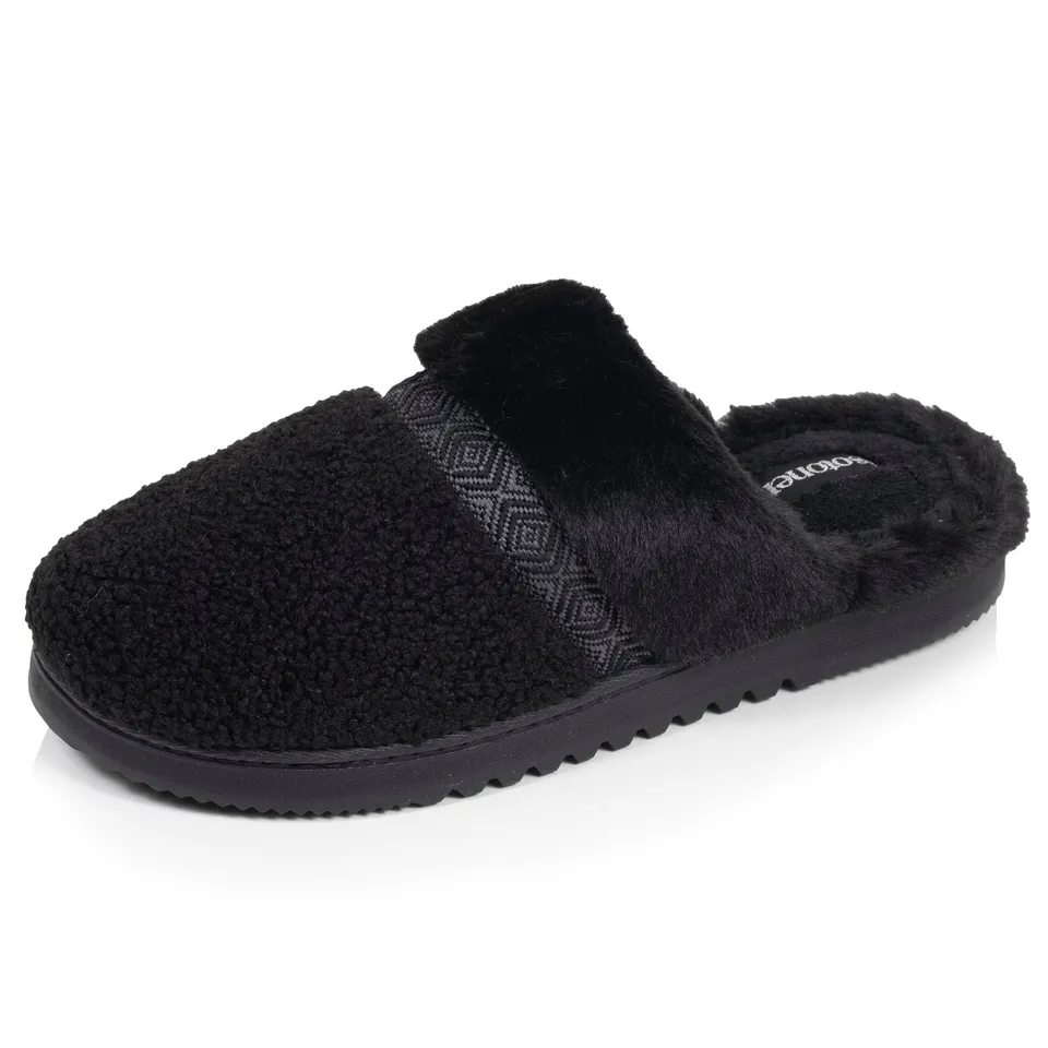isotoner-chaussons-mules-crant-es-femme-noir image 1