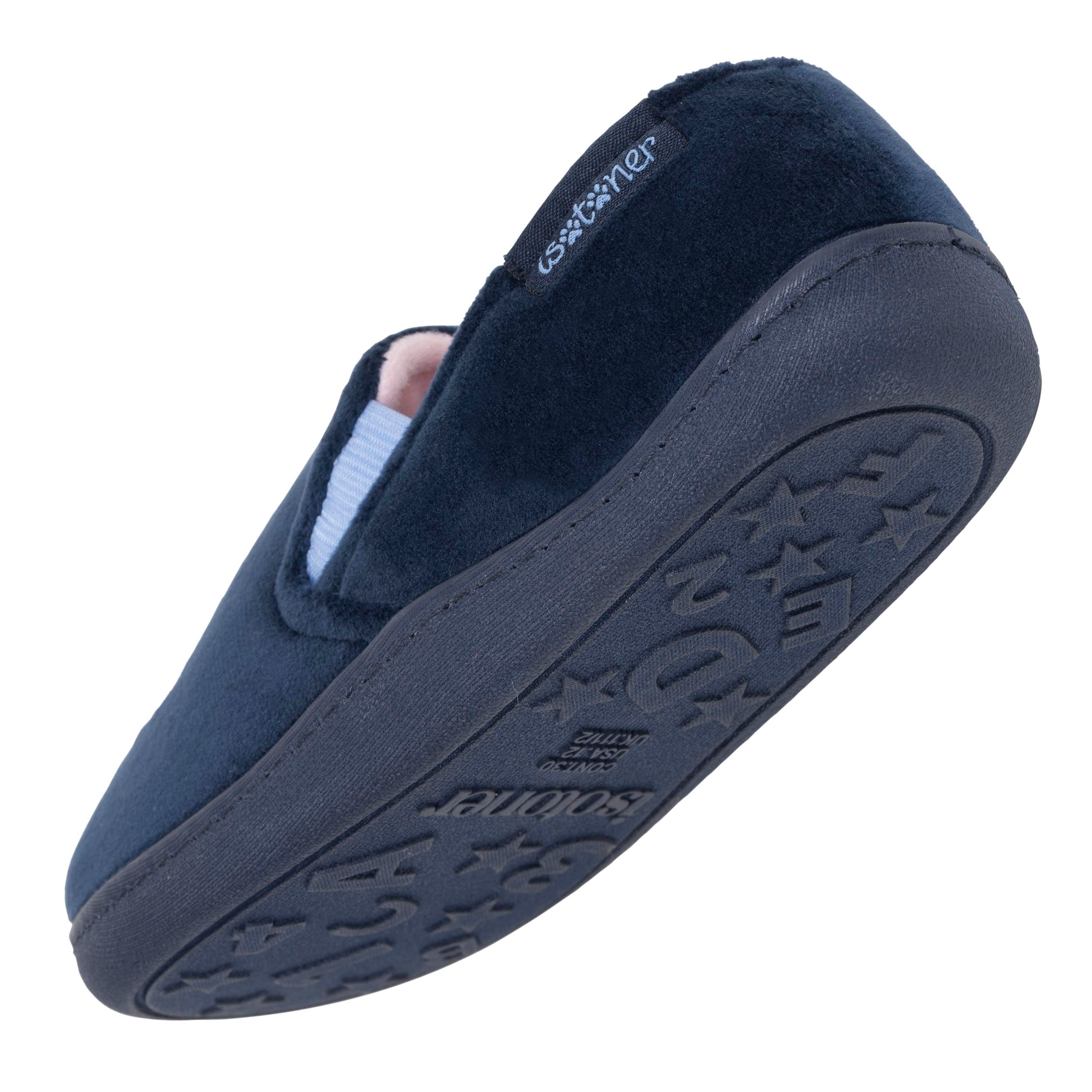 isotoner-chaussons-mocassins-enfant-marine-fille-microvelours image 5