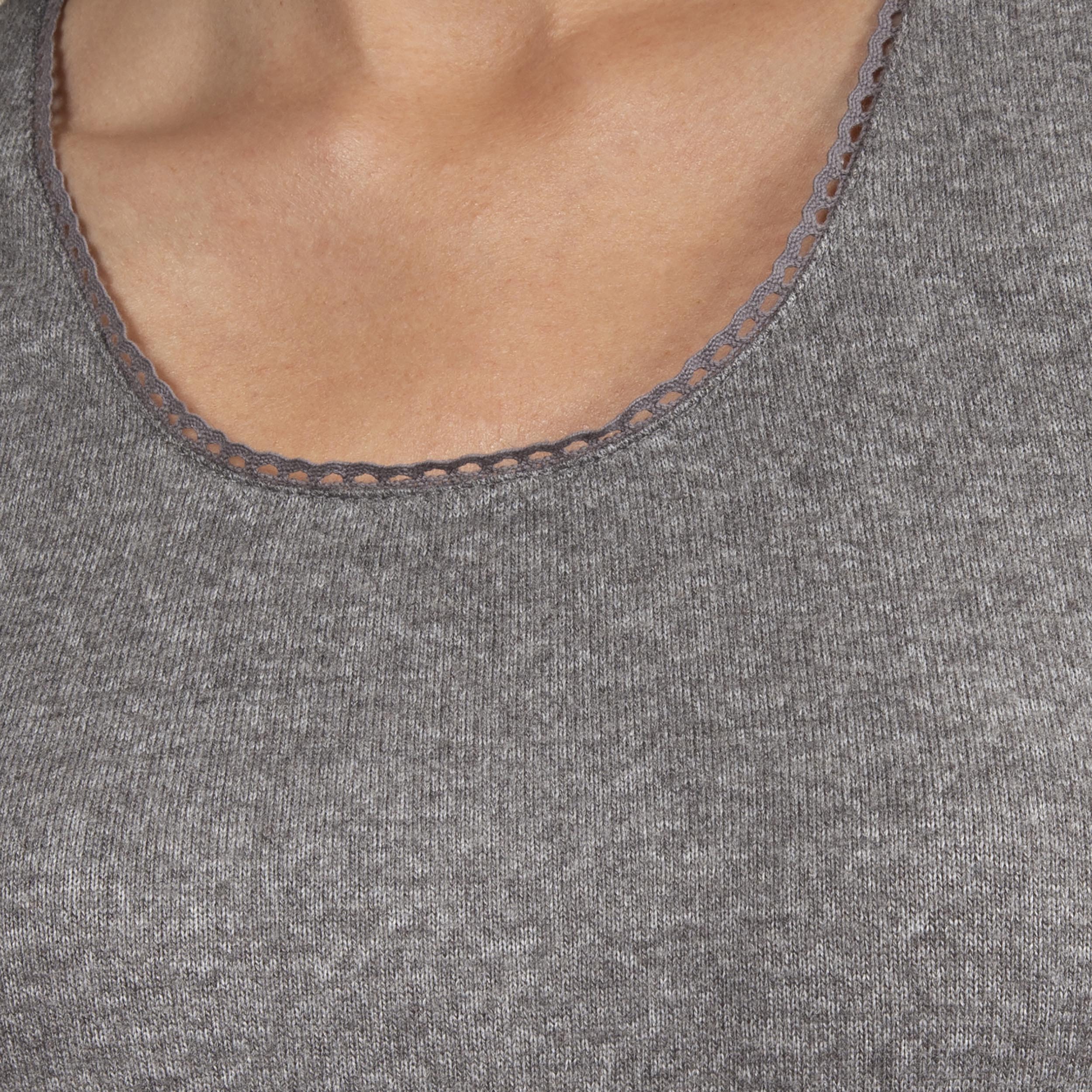 isotoner-d-bardeur-femme-gris-chin-dentelle-homewear-ultra-doux image 3