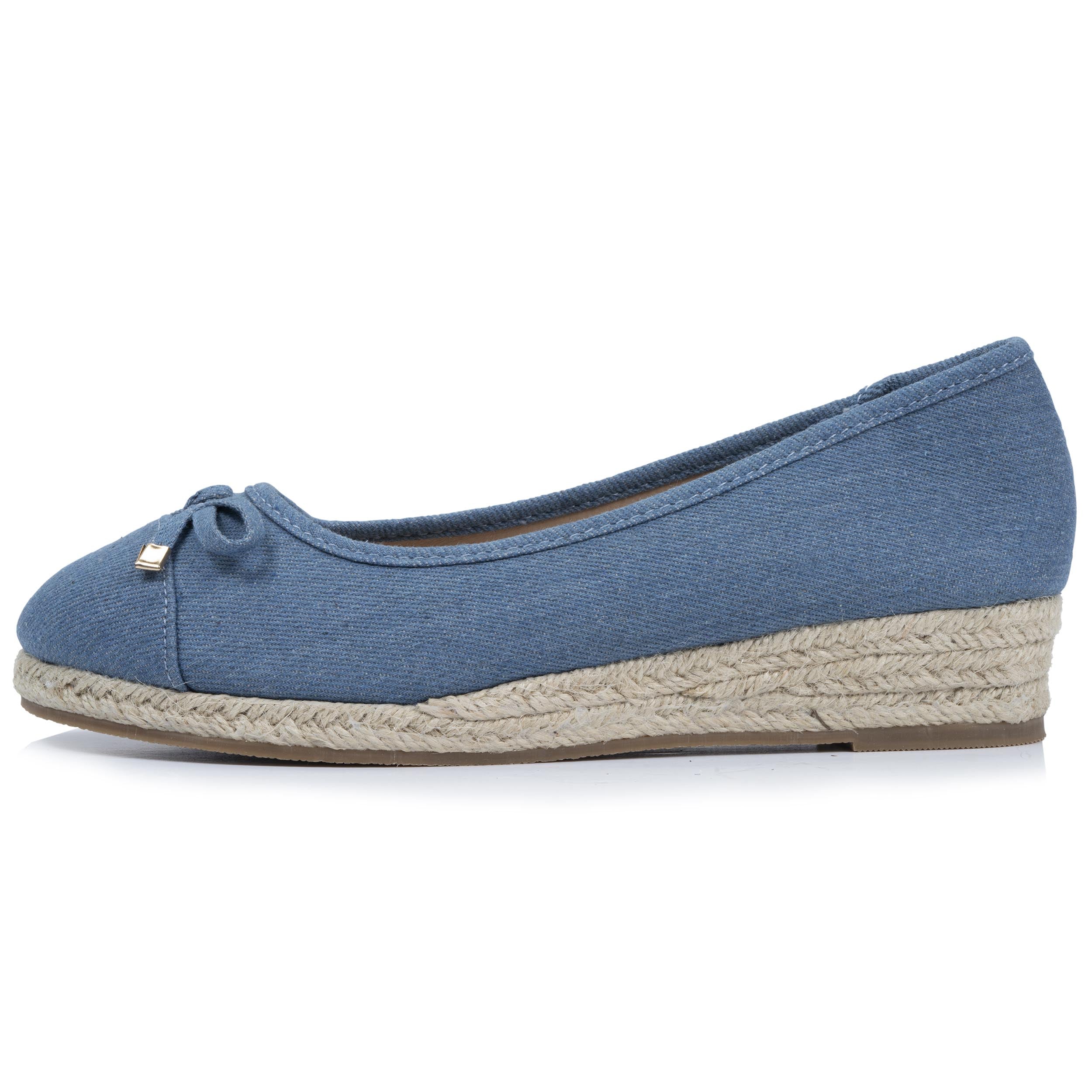 isotoner-ballerines-femme-corde-talon-compens-4cm-bleu image 4