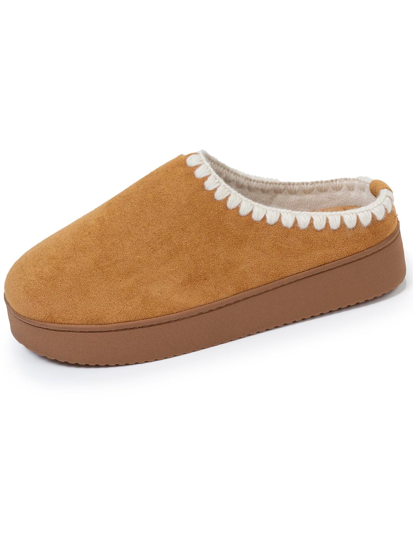 isotoner-chaussons-mules-femme-plateforme-camel-liser image 6