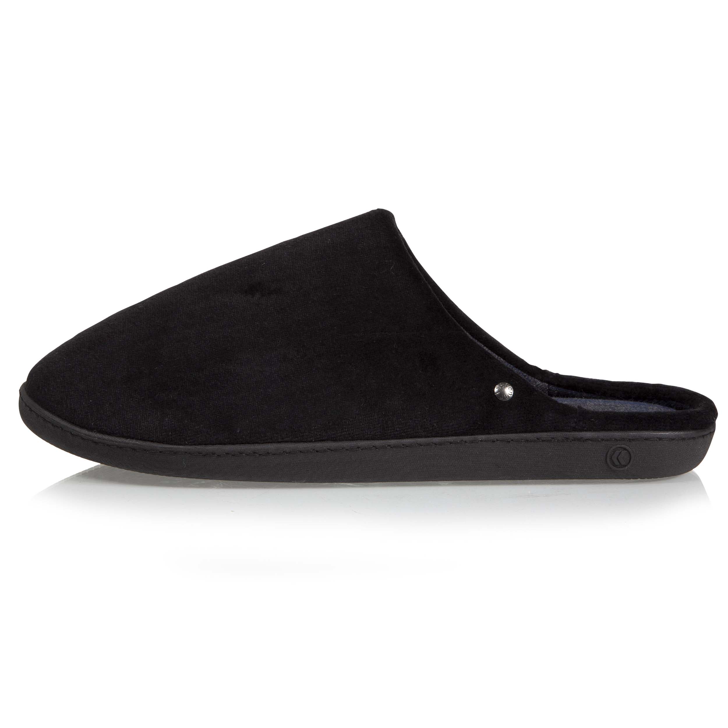 isotoner-chaussons-mules-homme-noir-coton-bio-everywear image 3