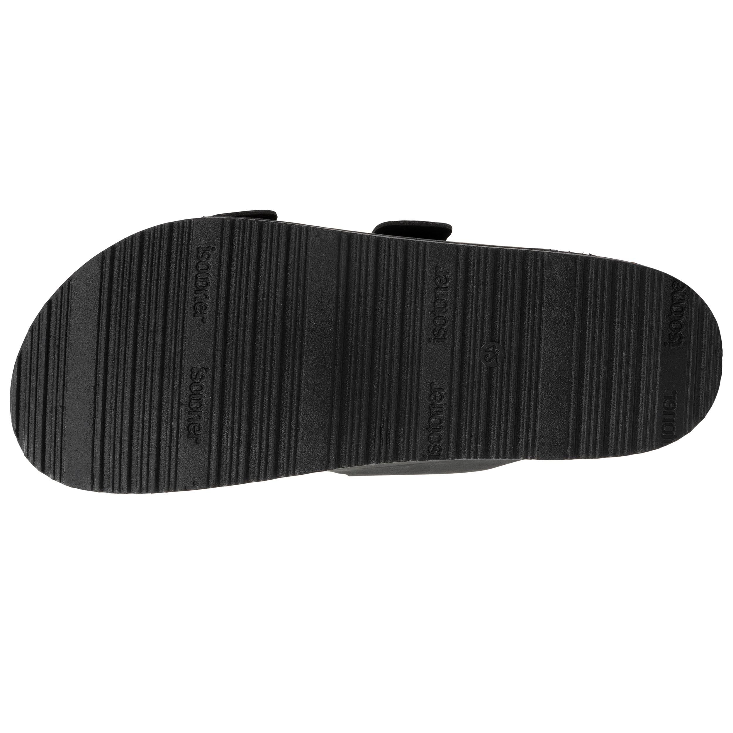 isotoner-mules-sandales-homme-double-bride-cuir-noir image 4