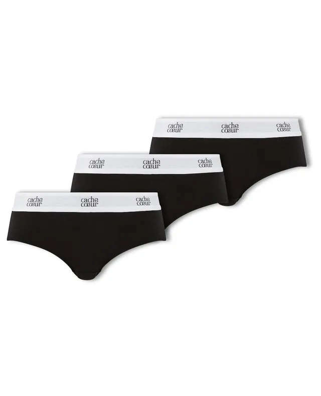 cache-c-ur-lot-de-3-shorty-life-sous-v-tement-grossesse-noir image 1