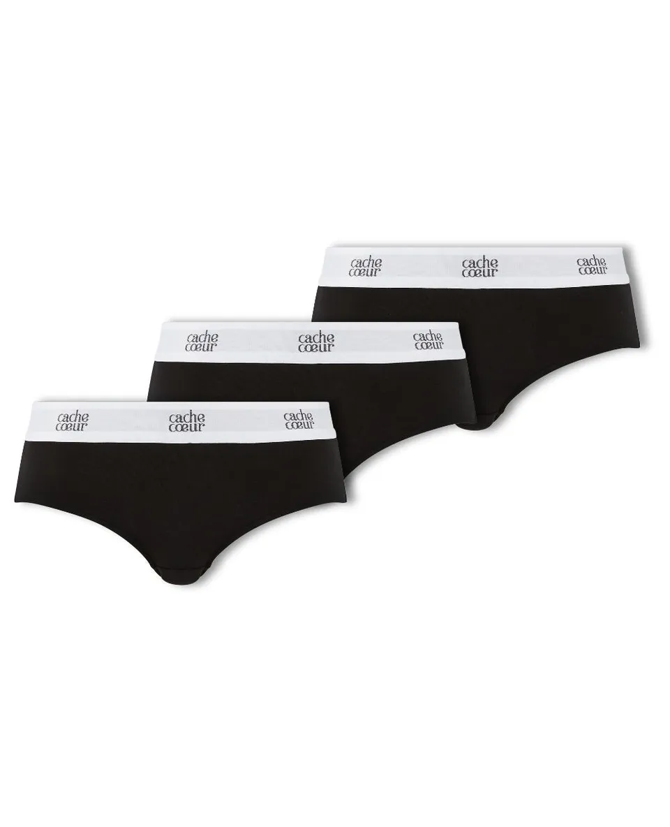 cache-c-ur-lot-de-3-shorty-life-sous-v-tement-grossesse-noir image 1