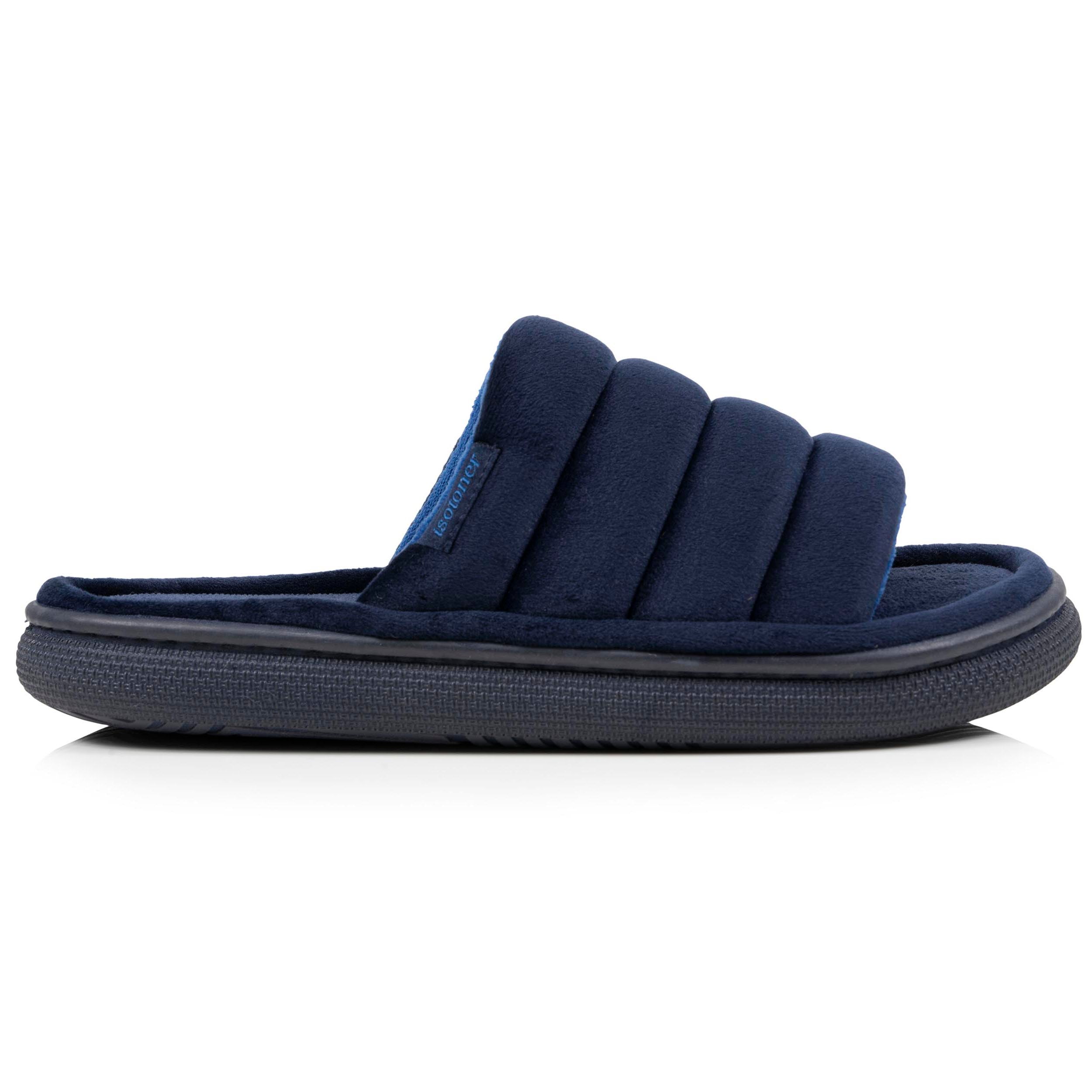 isotoner-chaussons-sandales-homme-bloup-marine-velours image 8