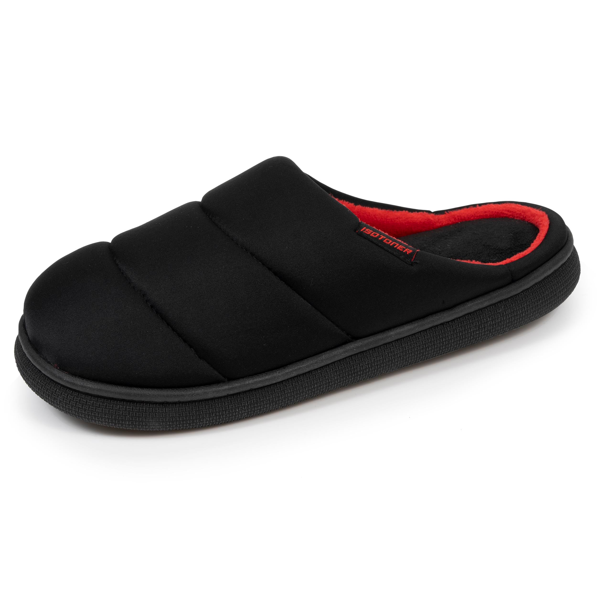 isotoner-chaussons-mules-homme-bloup-noir image 1