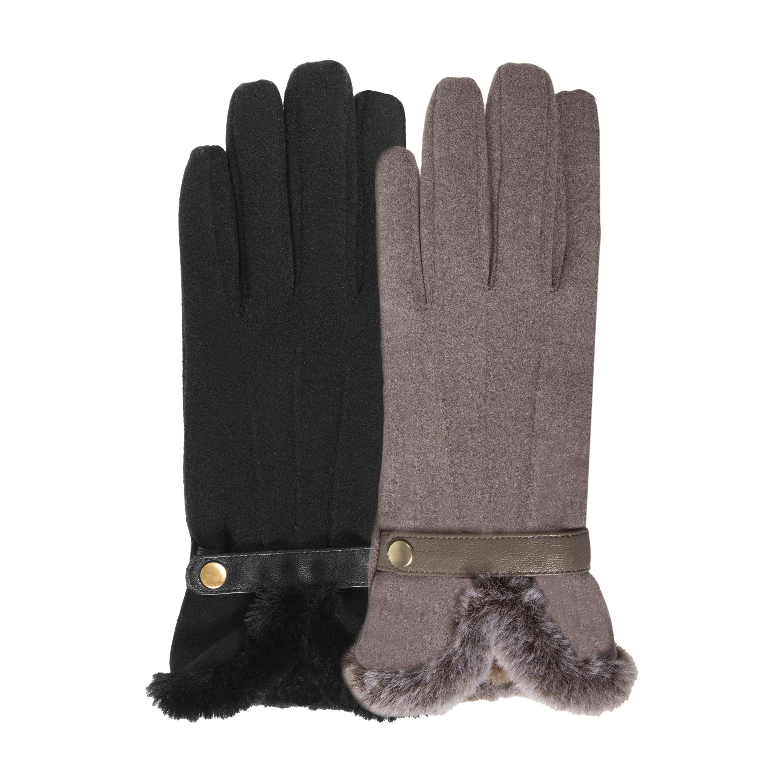 isotoner-gants-femme-noir-tactiles-microfibre-smartouch image 2