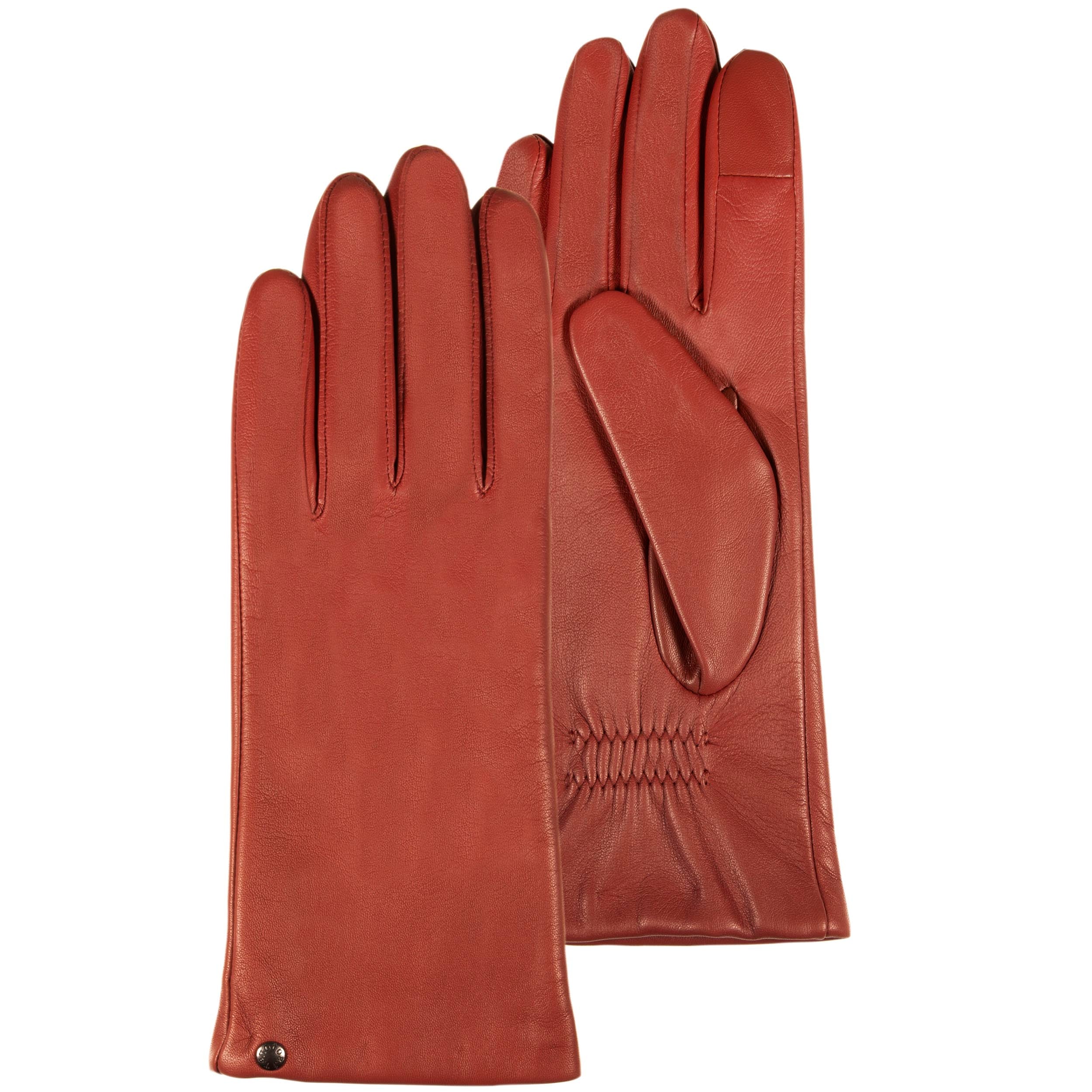 isotoner-gants-femme-tactiles-cuir-mandarine-cuir-d-agneau-doubl-cachemire image 1