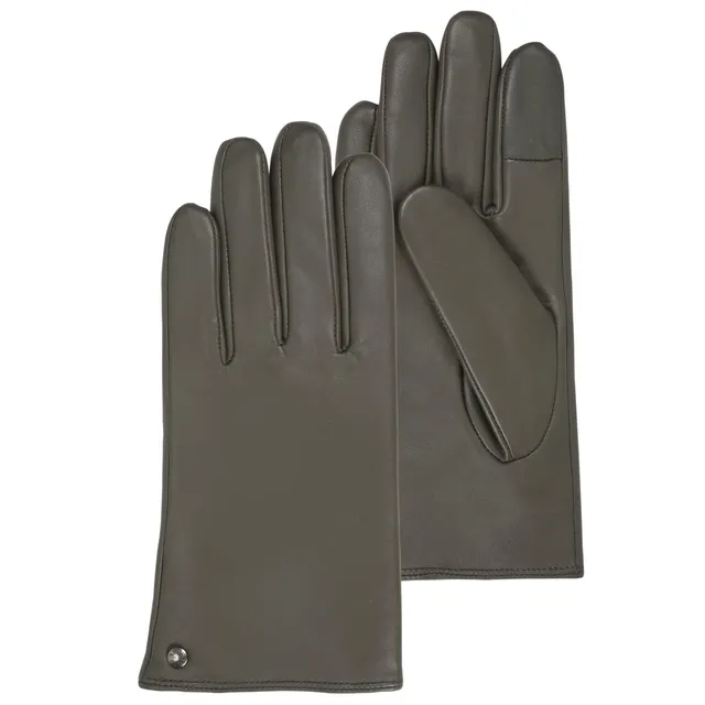 isotoner-gants-femme-tactiles-cuir-chaud-kaki image 1