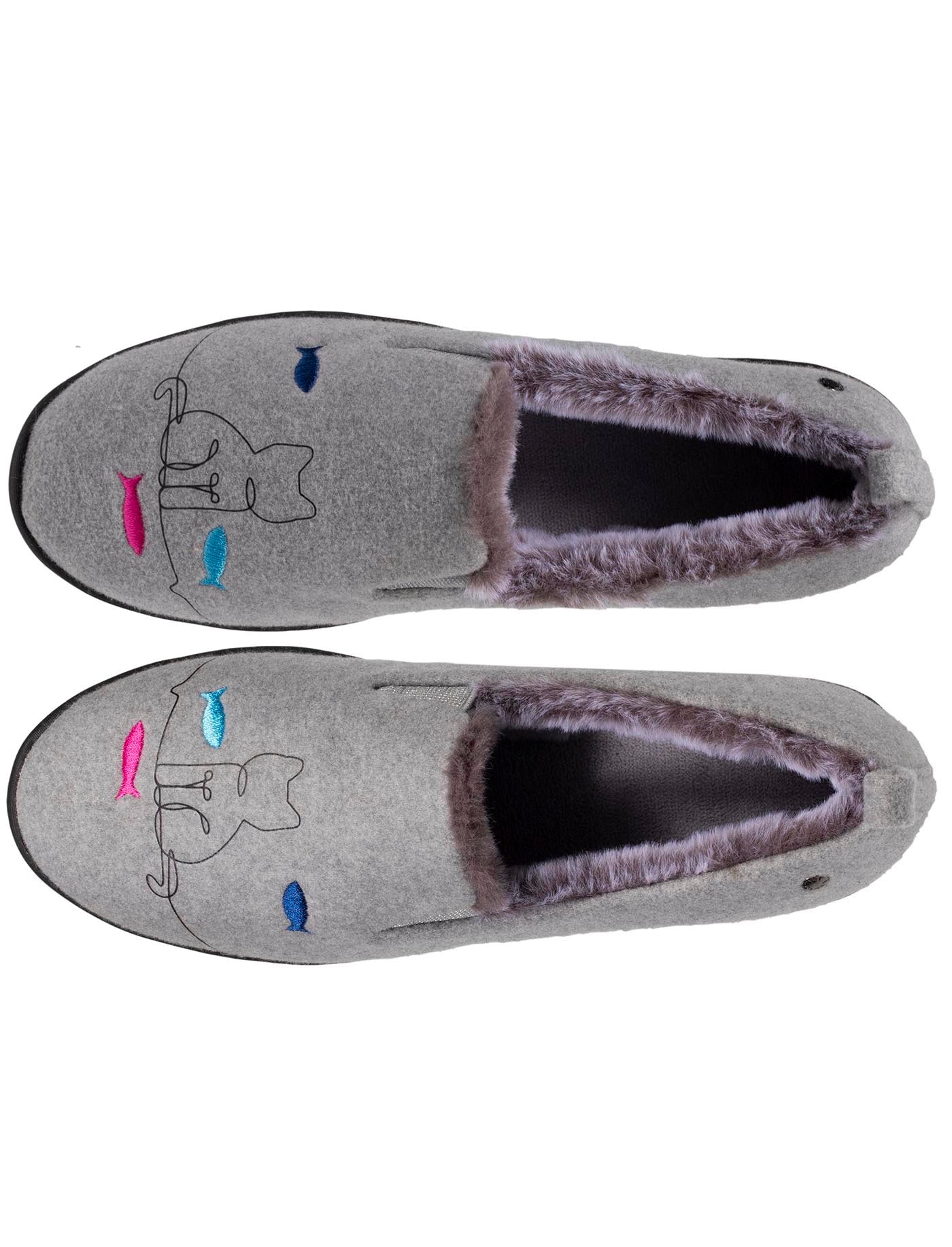 isotoner-chaussons-slippers-talon-femme-gris-chat-4-5-cm image 7