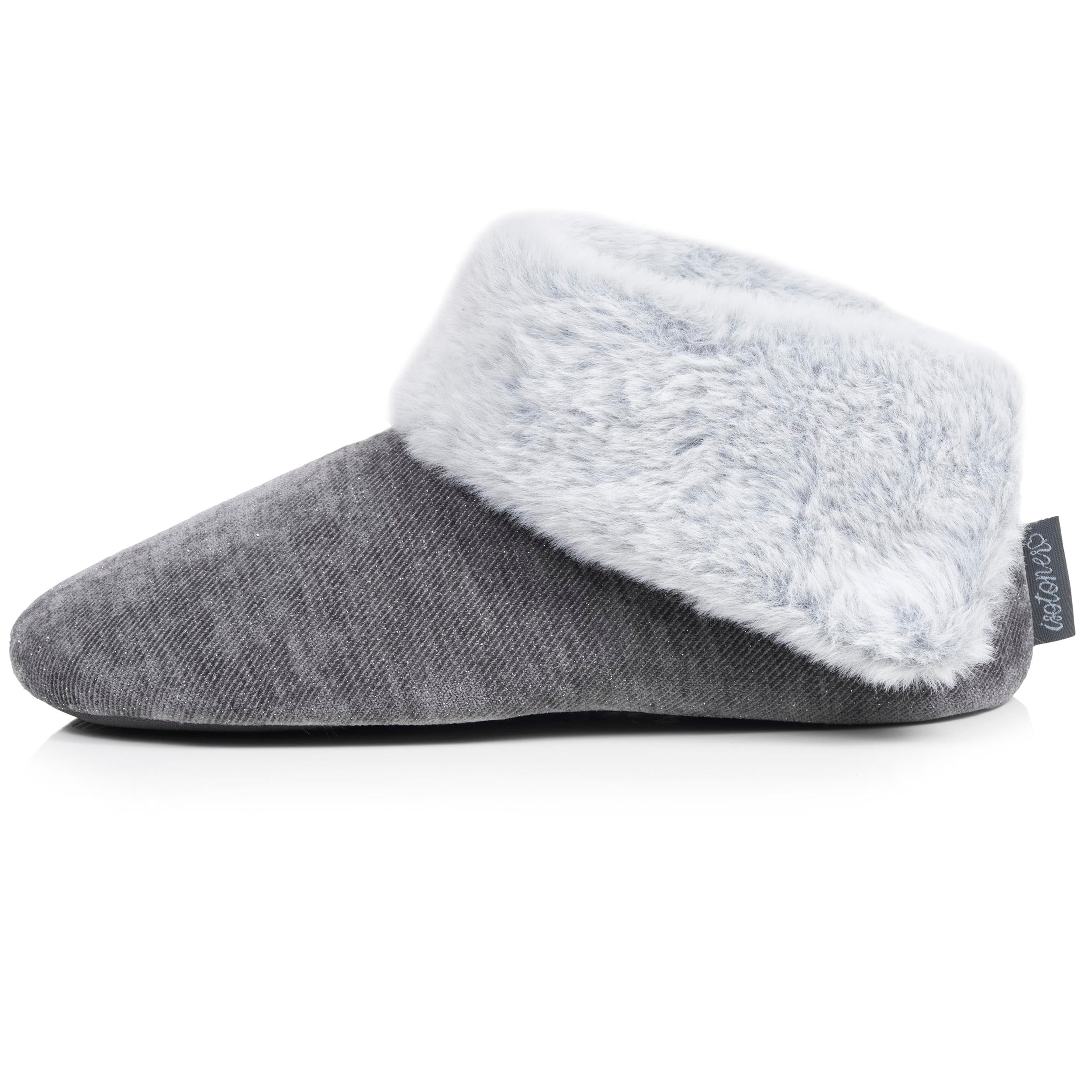 isotoner-chaussons-bottillons-femme-paillet-gris-fonc image 3