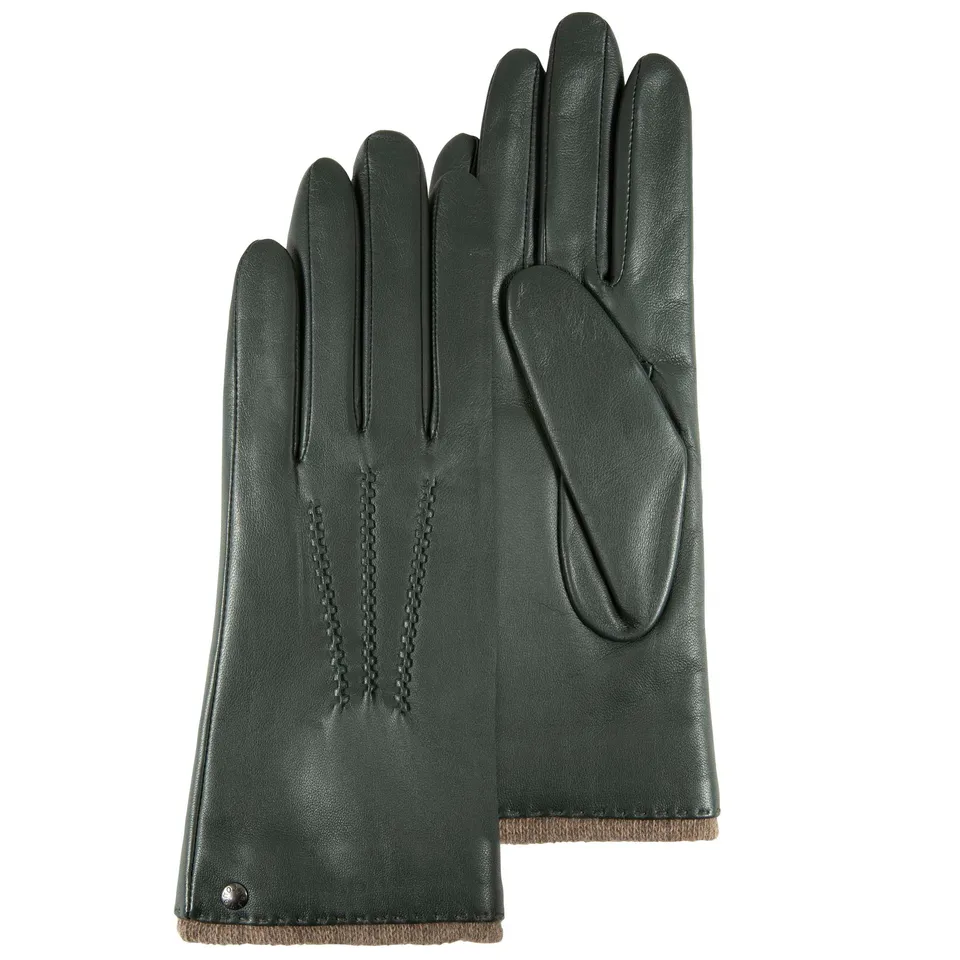 isotoner-gants-femme-cuir-chaud-sapin image 1