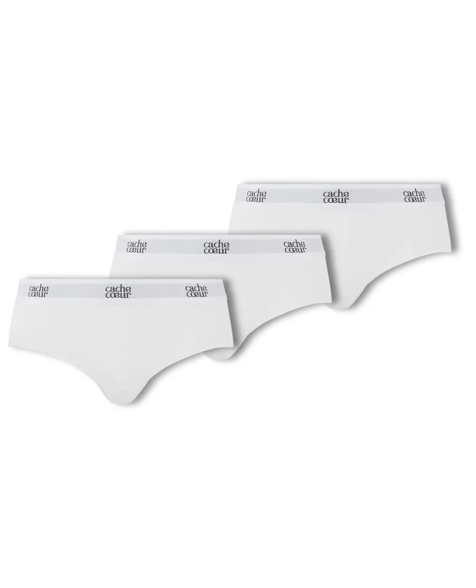 cache-c-ur-lot-de-3-shorty-life-blanc image 1