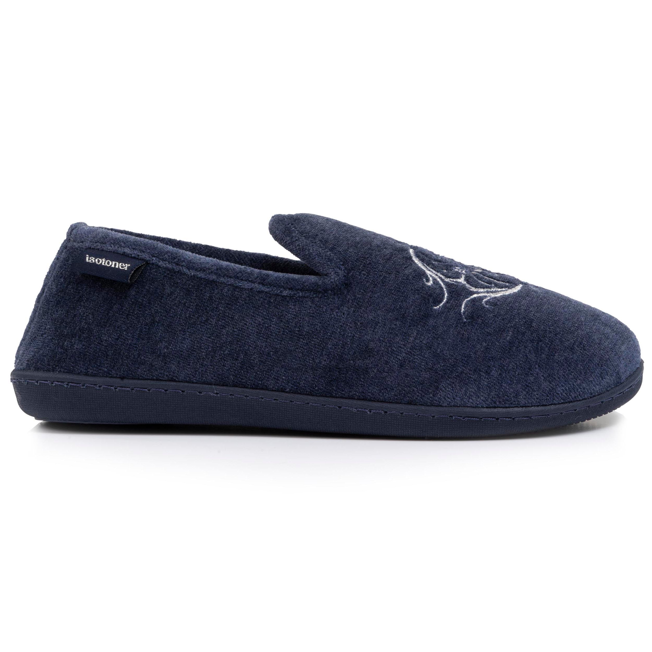isotoner-chaussons-charentaises-femme-marine-brod-m-moire-de-forme image 8