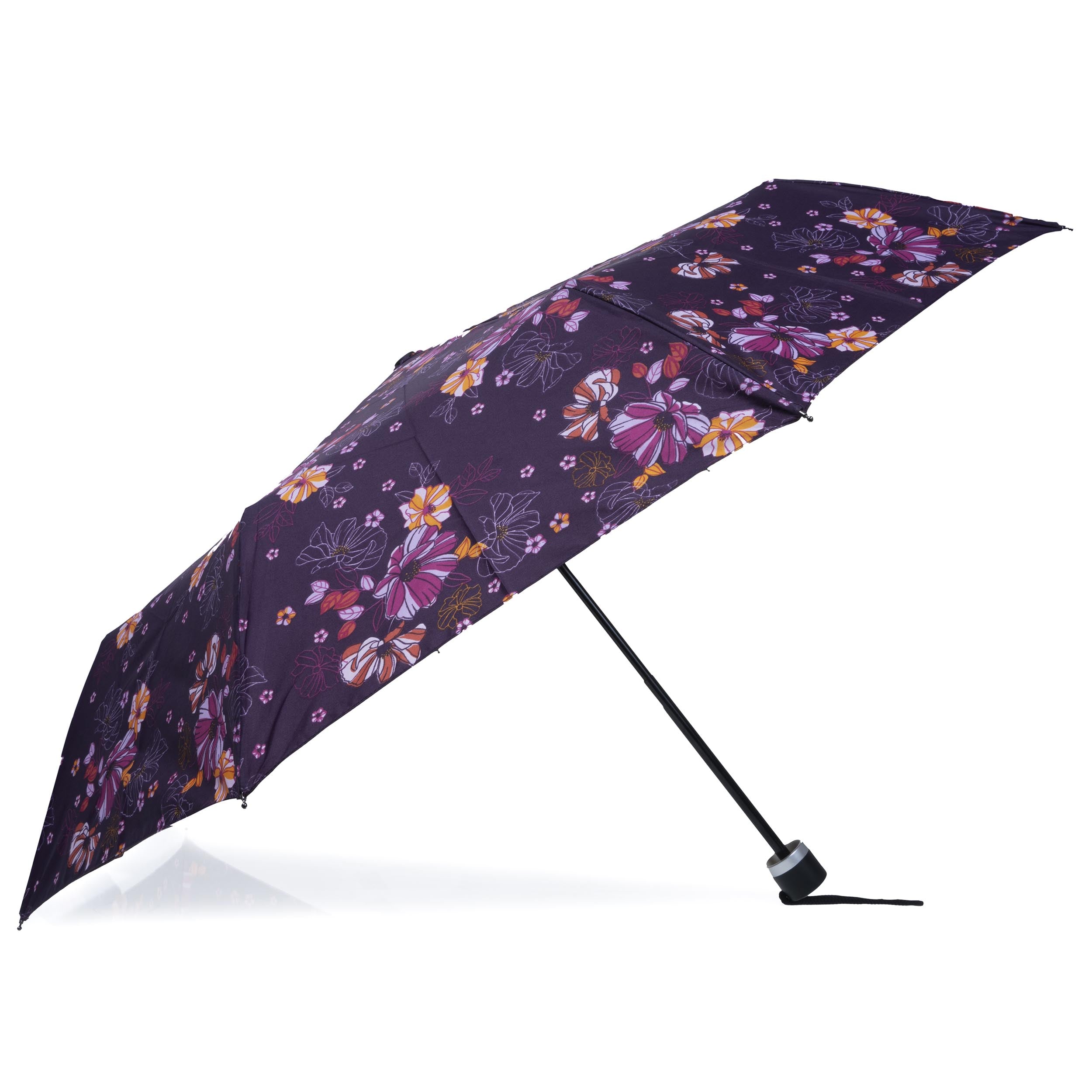 isotoner-parapluie-petit-prix-fleurs-aubergine-23-cm image 2