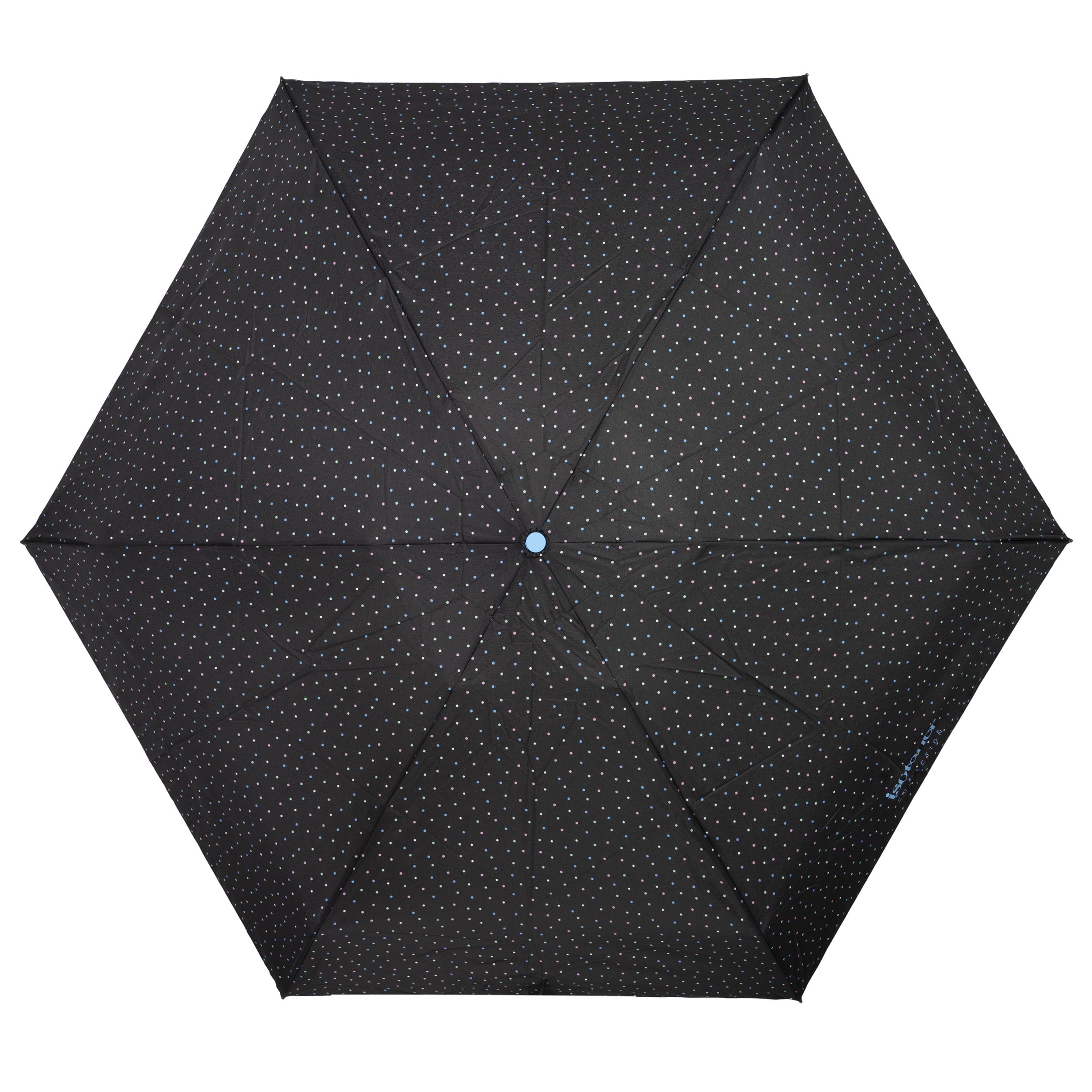isotoner-parapluie-mini-slim-mini-pois-noir-recycl image 3