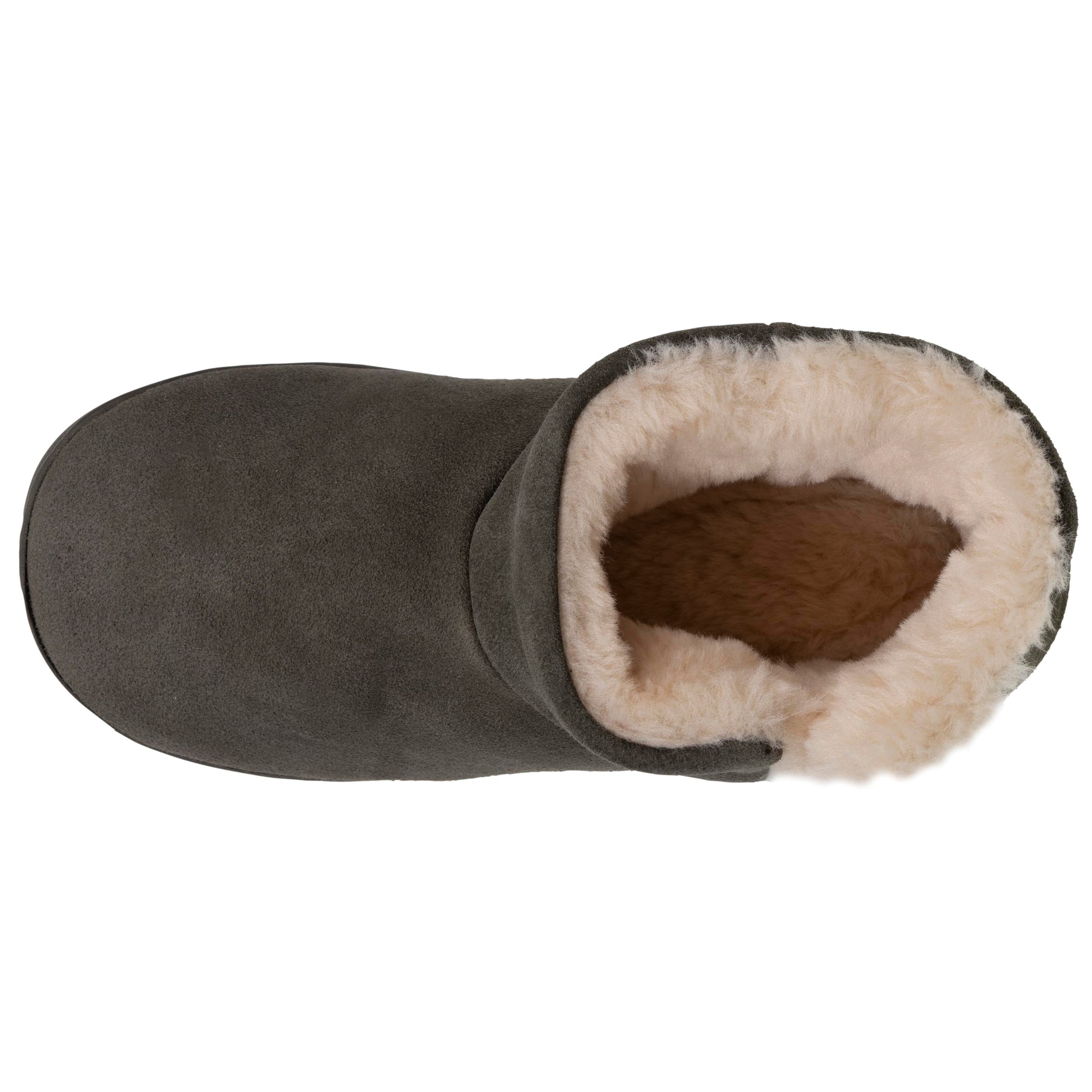 isotoner-chaussons-bottillons-cuir-femme-kaki image 2