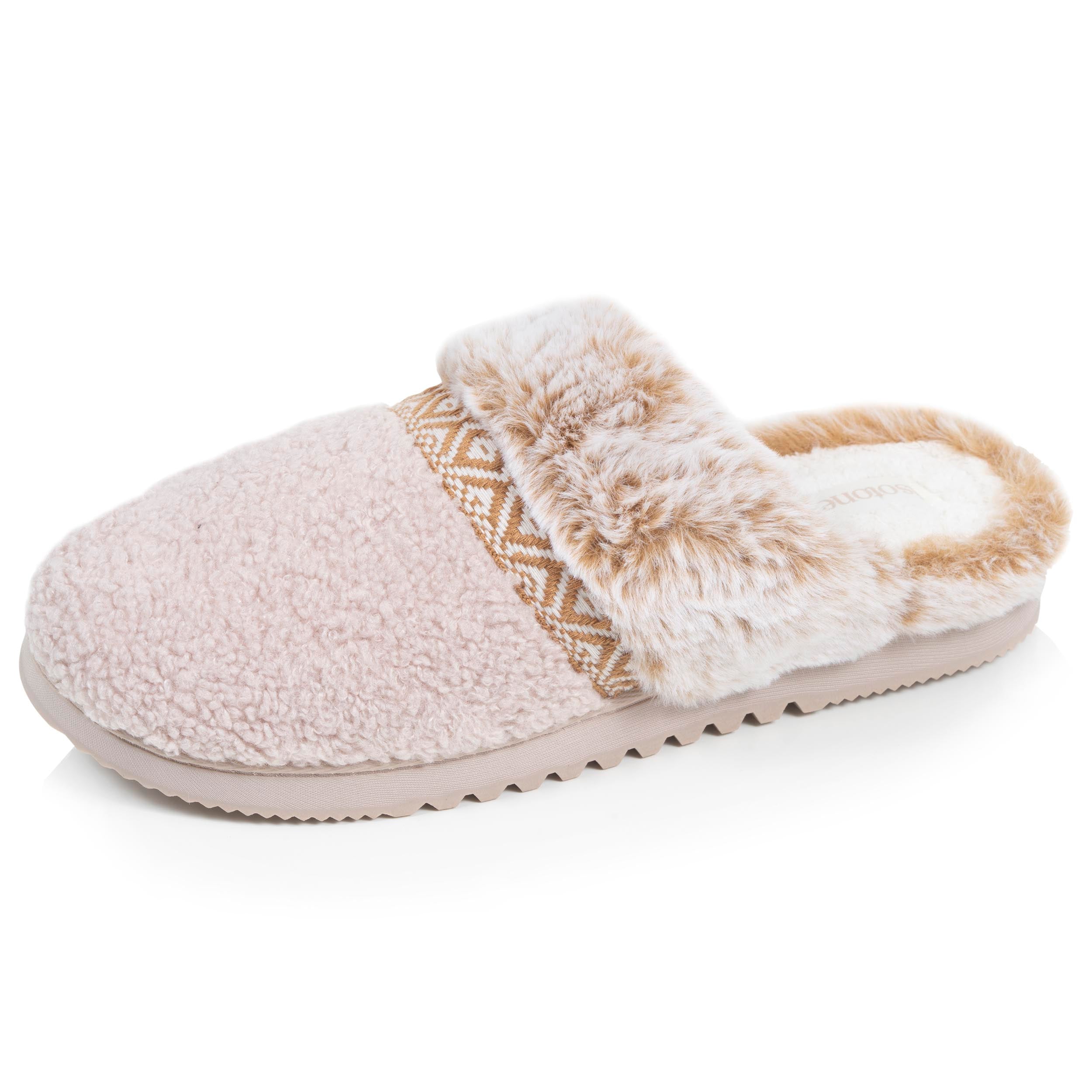 isotoner-chaussons-mules-crant-es-femme-beige image 2