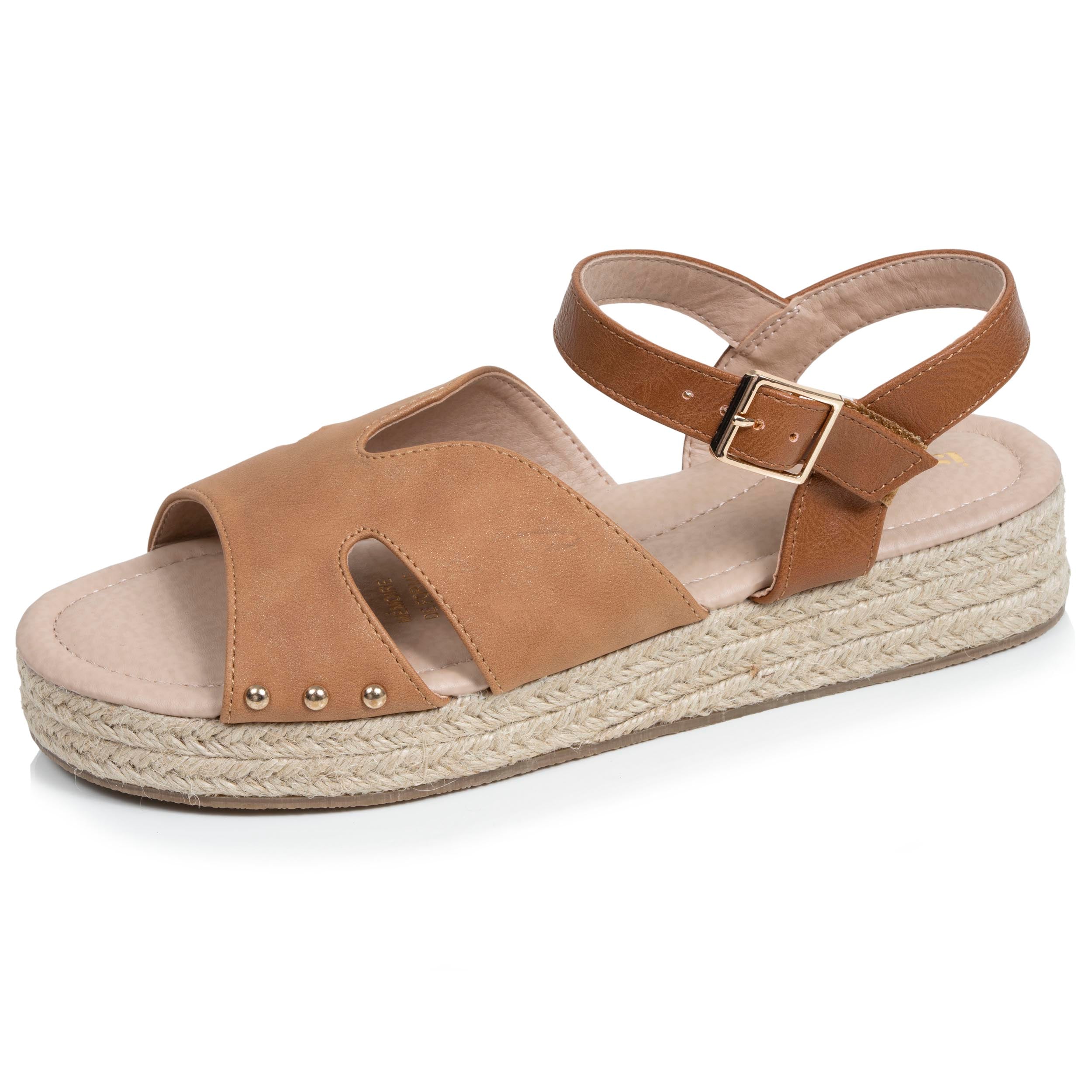 isotoner-sandales-femme-plateforme-corde-camel image 1