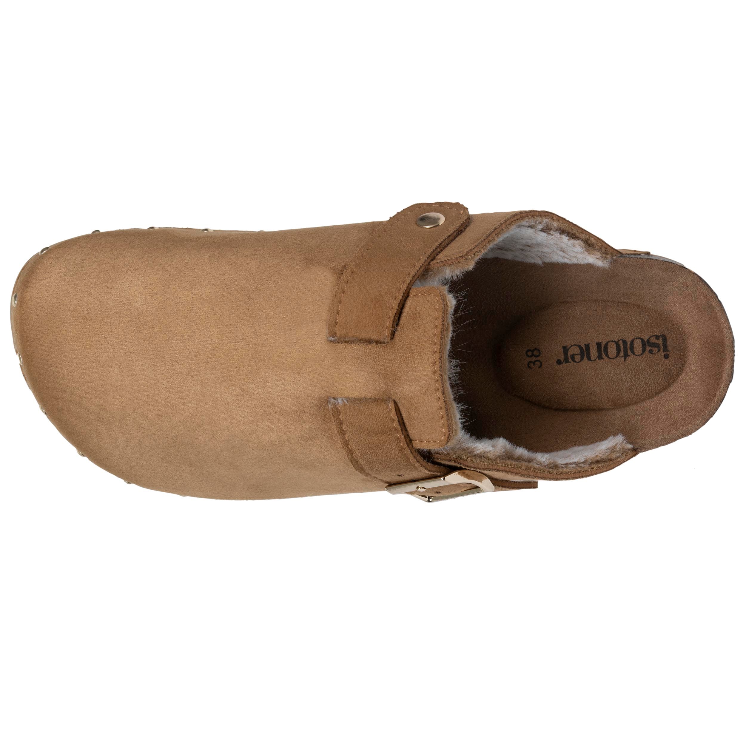 isotoner-sabots-fourr-s-femme-camel-clous image 2