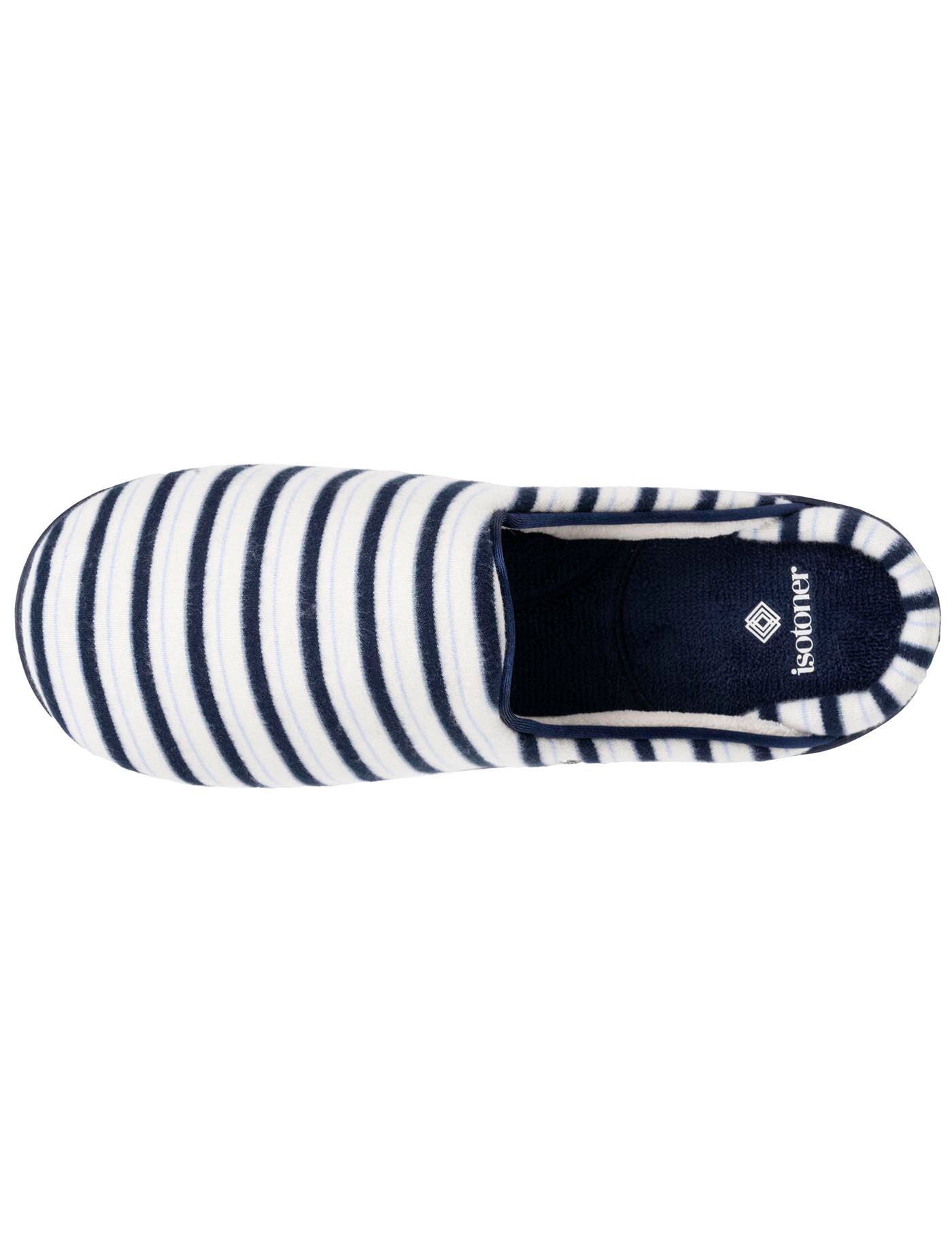 isotoner-chaussons-mules-femme-rayures-bleues-everywear image 7