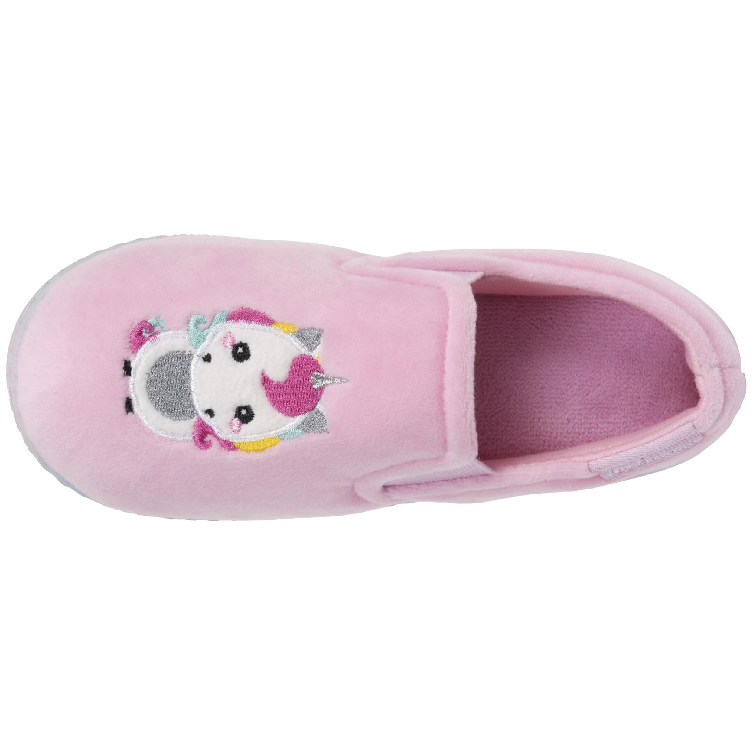 isotoner-chaussons-mocassins-enfant-rose-licorne image 2