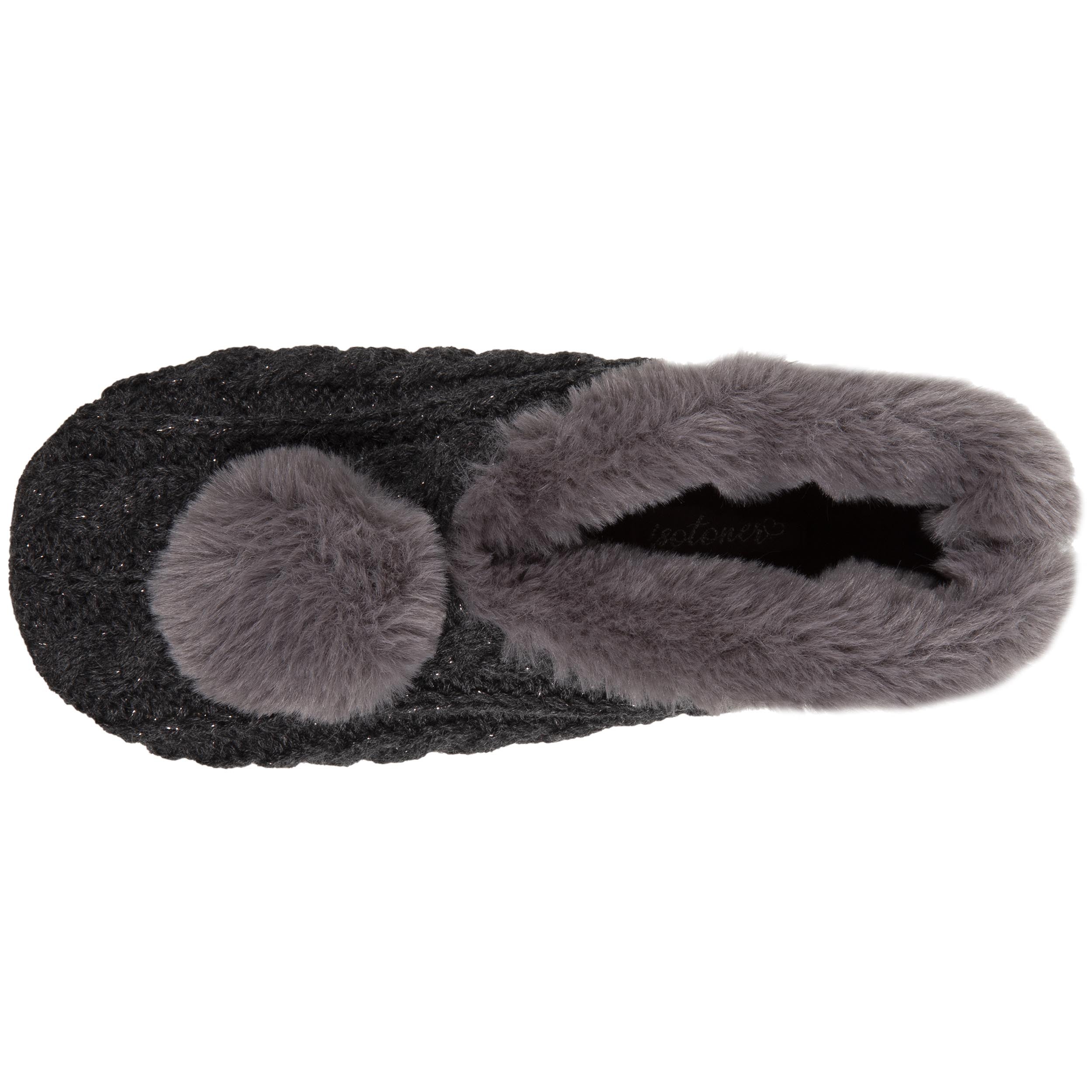 isotoner-chaussettes-chaussons-femme-pompon-antid-rapant image 2