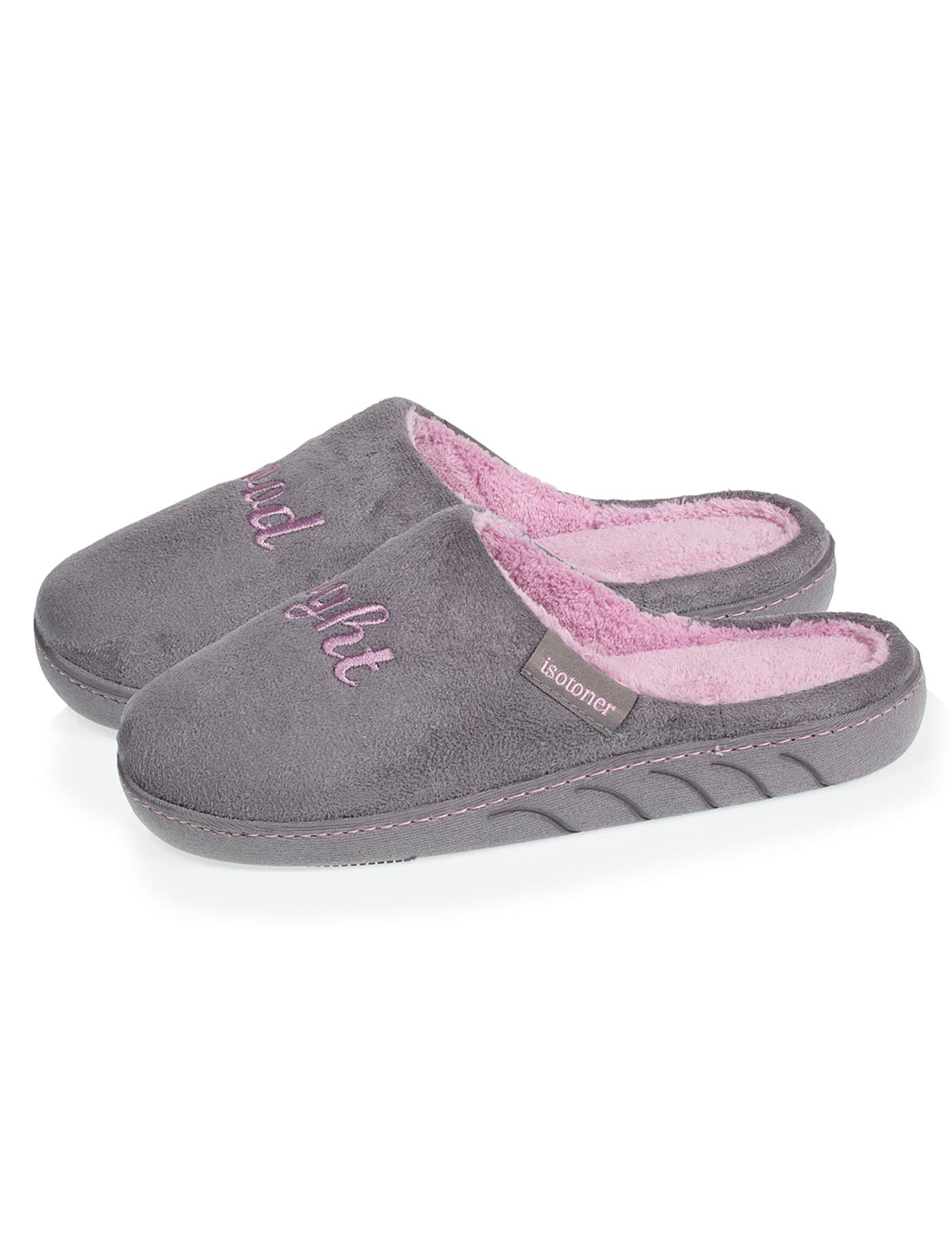 isotoner-chaussons-mules-junior-gris-rose image 6