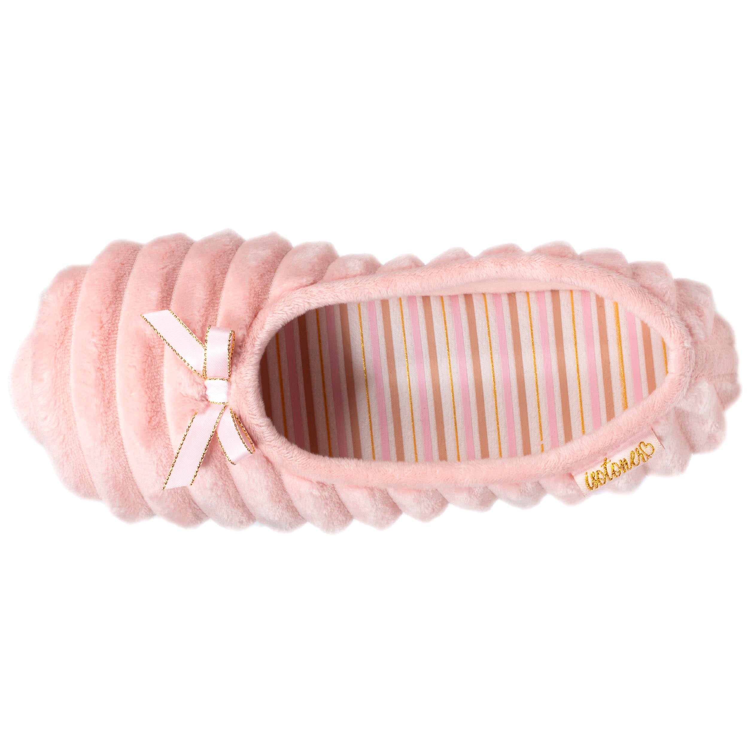 isotoner-chaussons-ballerines-femme-rose-guimauve image 3
