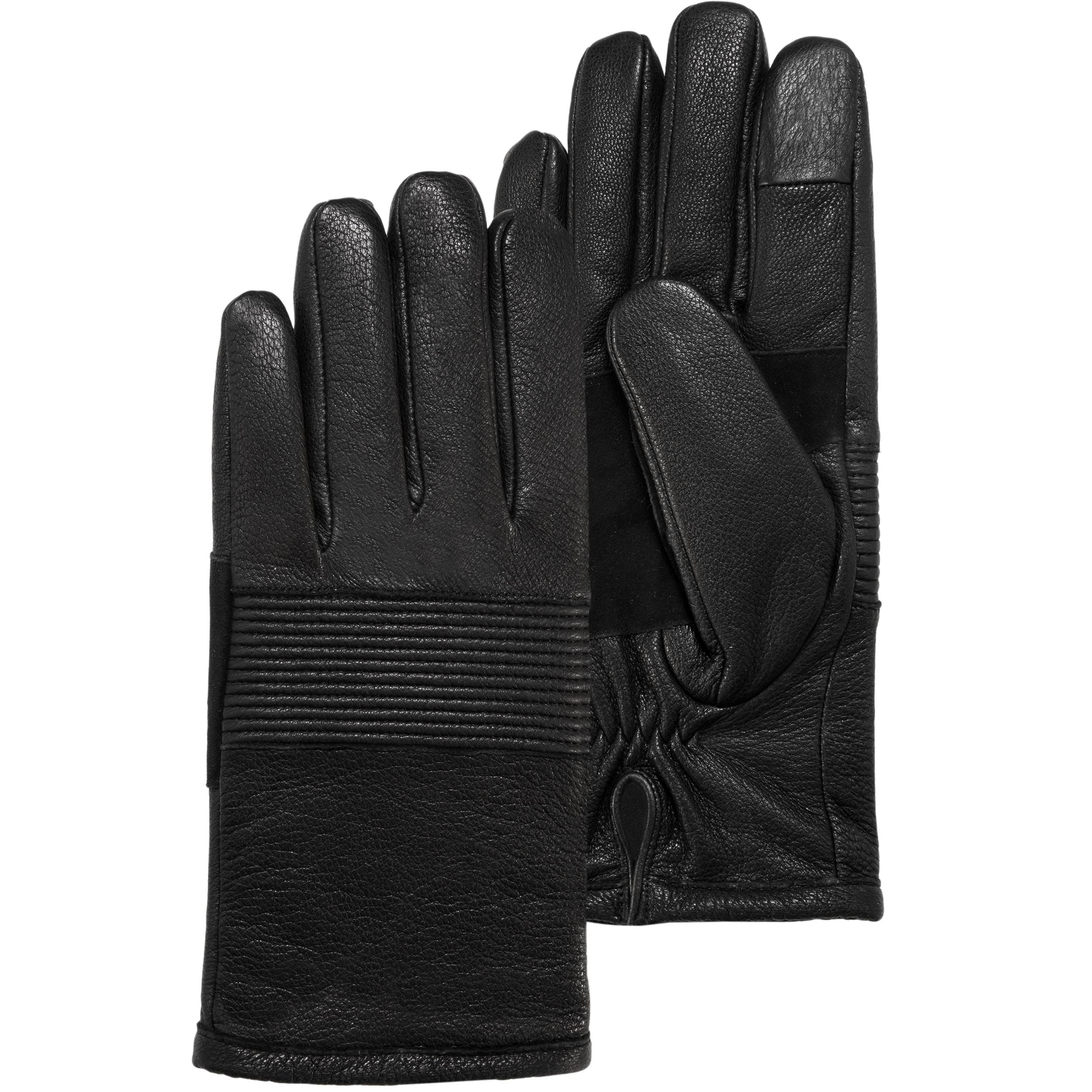 isotoner-gants-homme-sp-cial-v-lo-cuir-ch-vre-noir image 1
