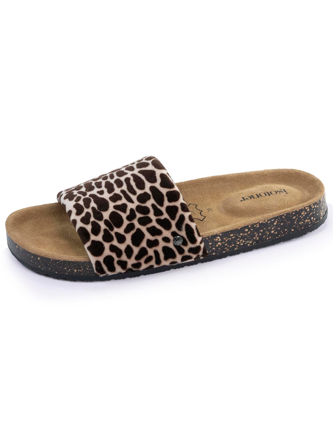 isotoner-chaussons-mules-femme-girafe-semelle-cuir image 6