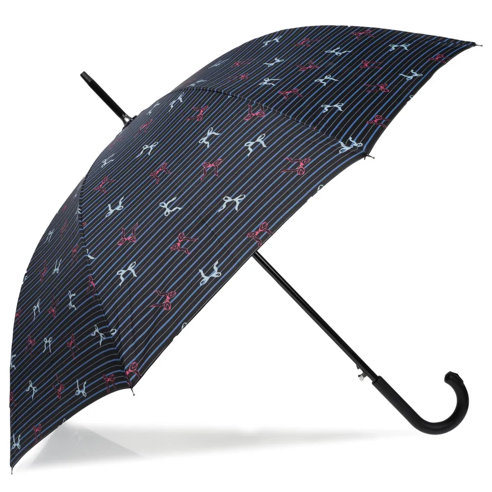 isotoner-parapluie-canne-auto-rayure-n-ud-bleu image 1