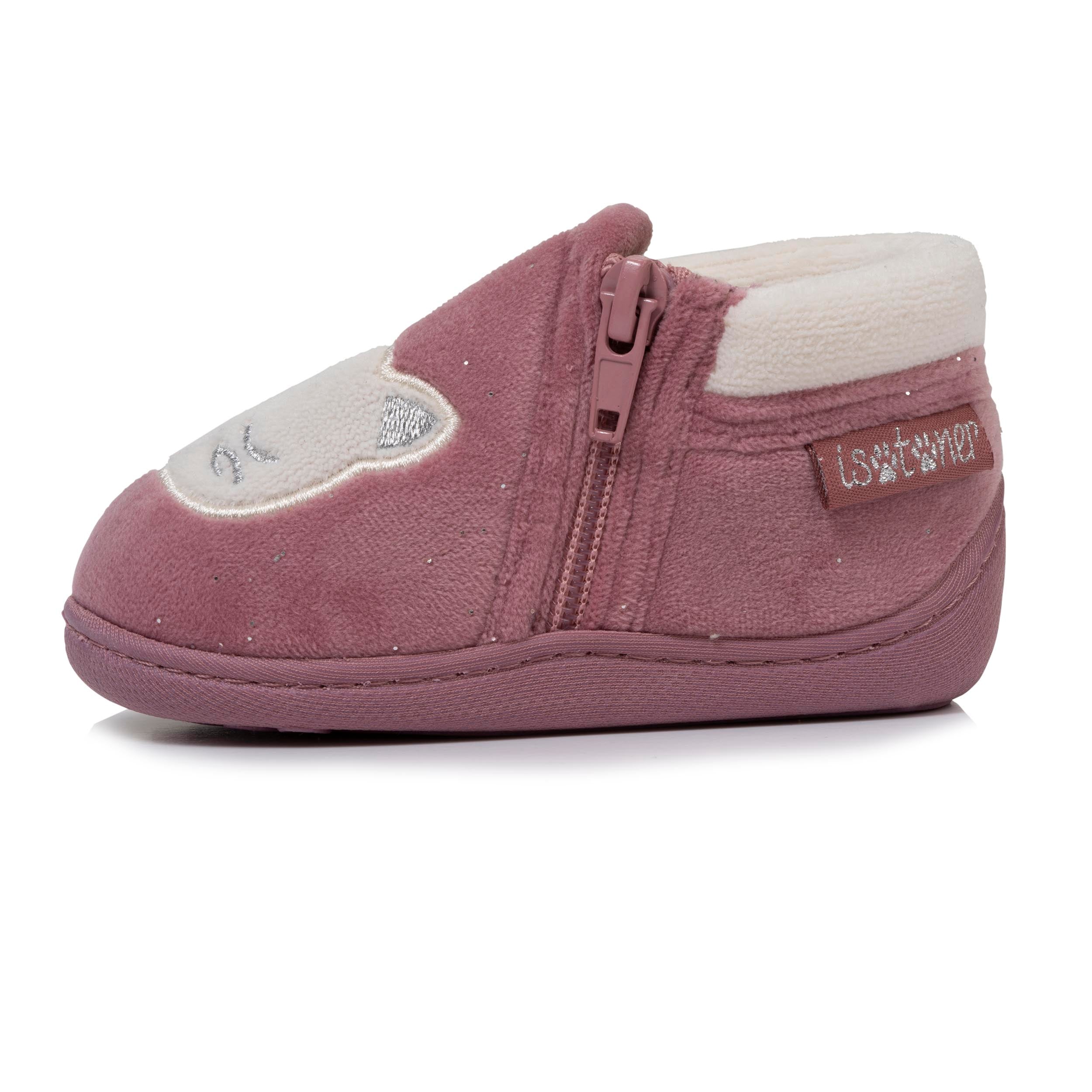 isotoner-chaussons-bottillons-zip-enfant-rose-chat image 3