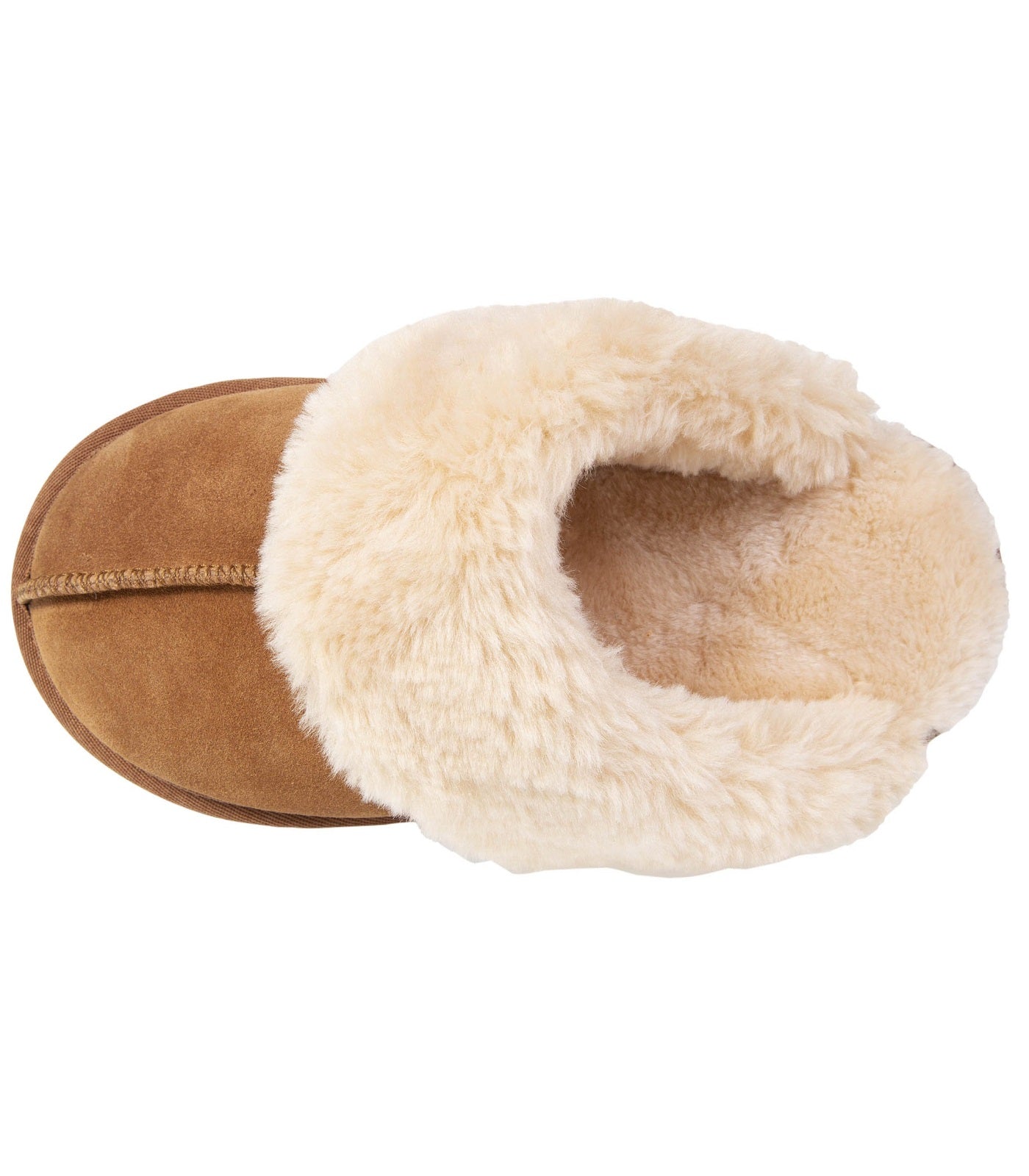 isotoner-chaussons-mules-fourr-es-femme-camel-premium-cuir image 7