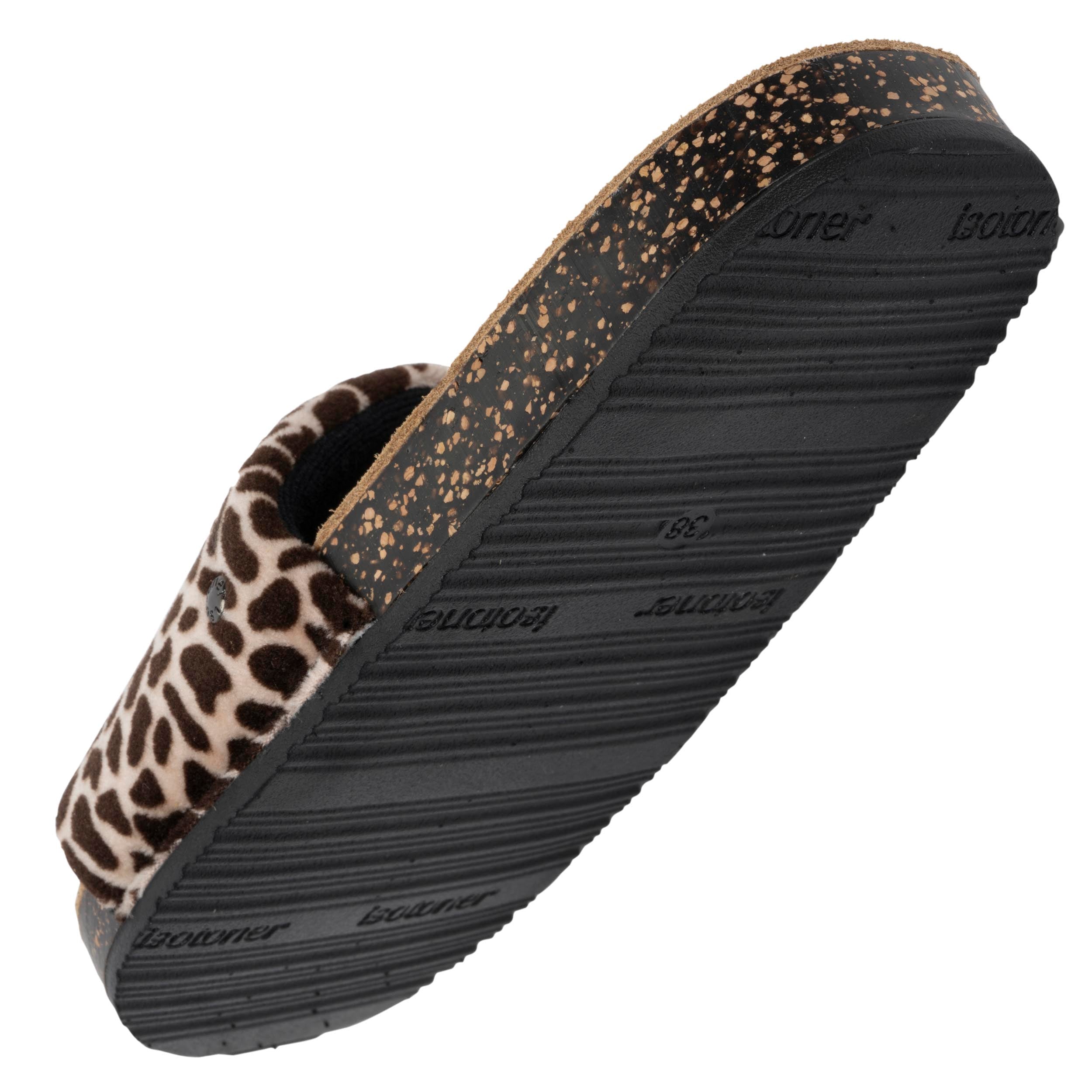 isotoner-chaussons-mules-femme-girafe-semelle-cuir image 5
