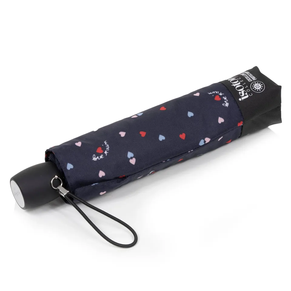 isotoner-parapluie-ombrelle-c-urs-rouges-upf50 image 1
