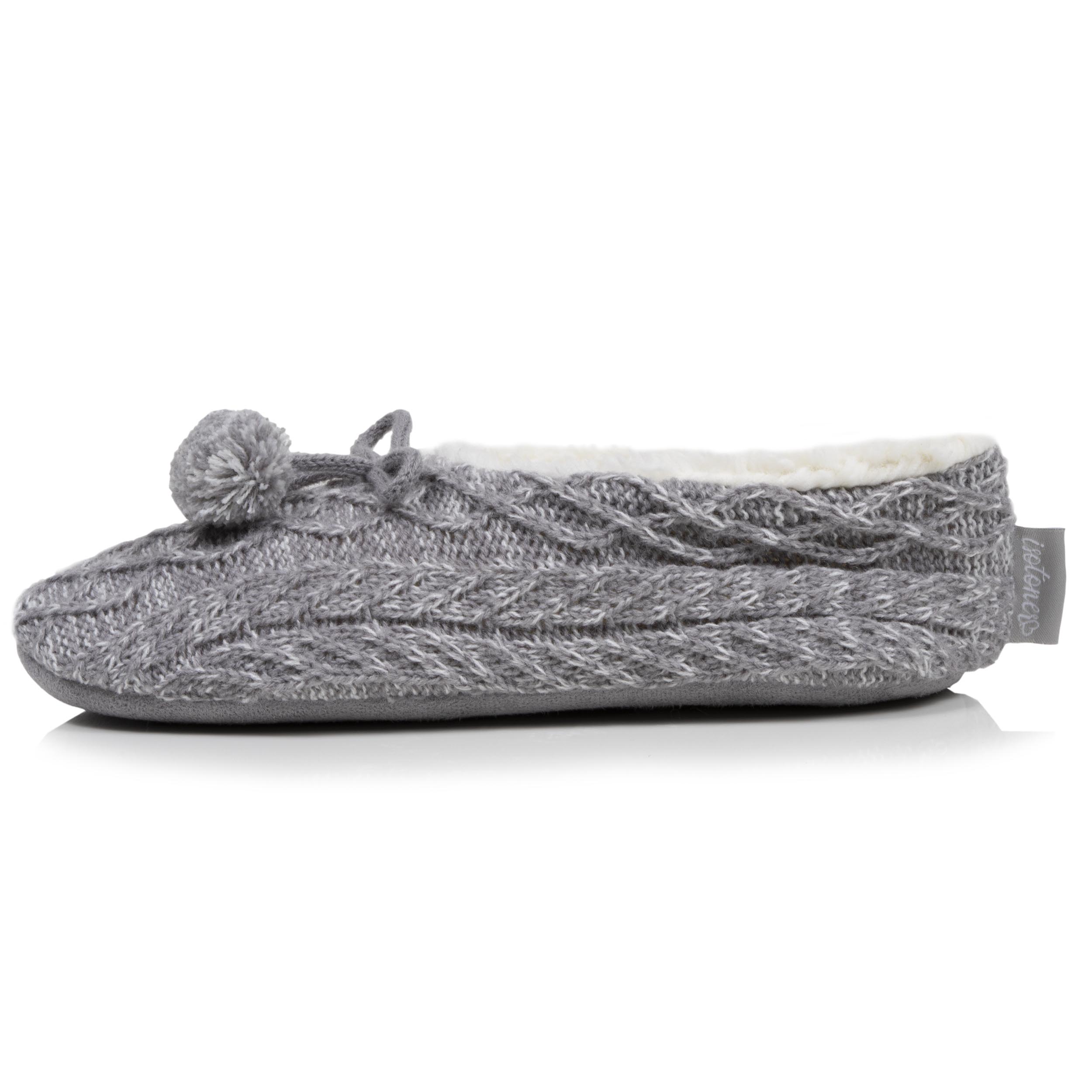 isotoner-chaussettes-chaussons-femme-maille-gris-chin image 3