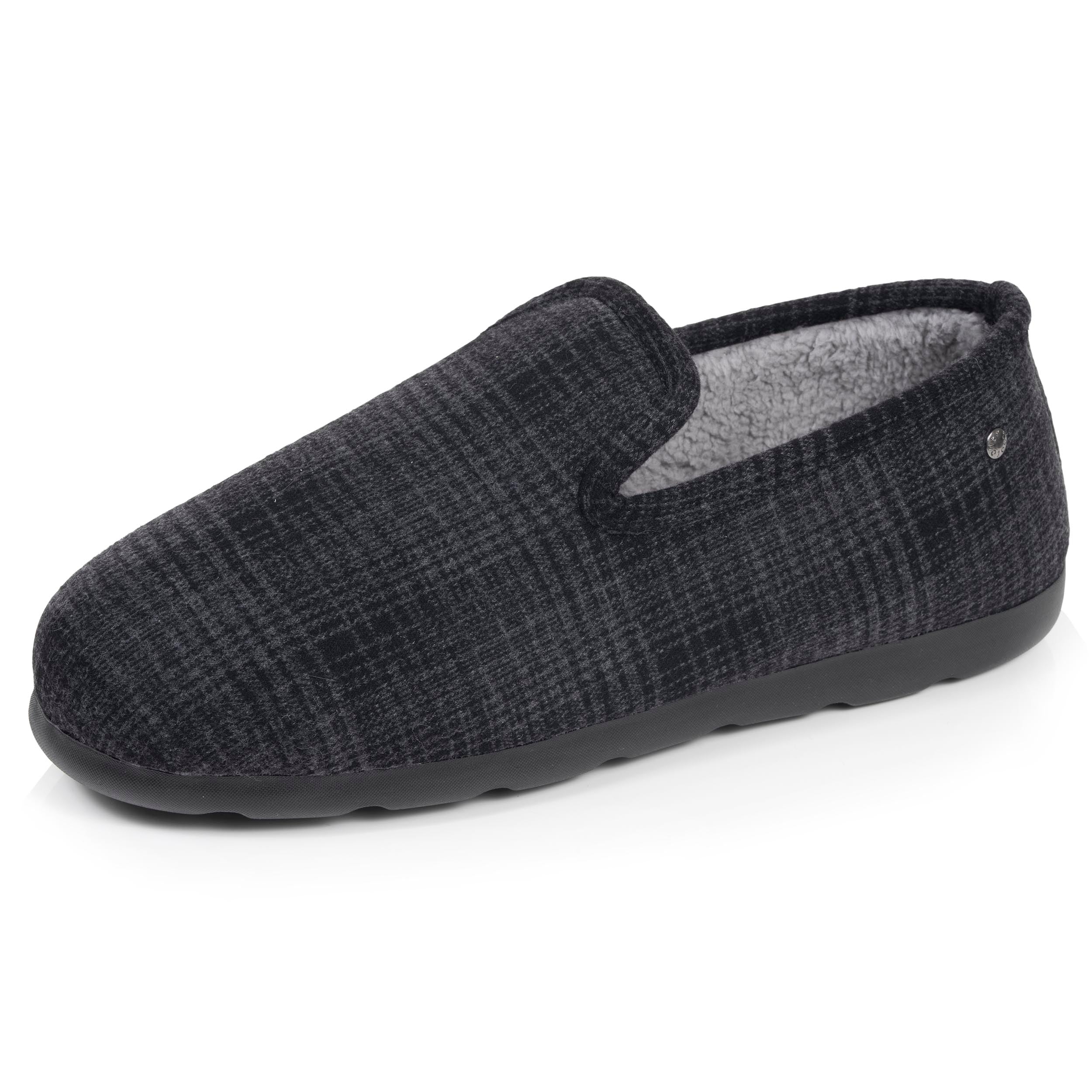isotoner-chaussons-charentaises-homme-tartan-noir image 1