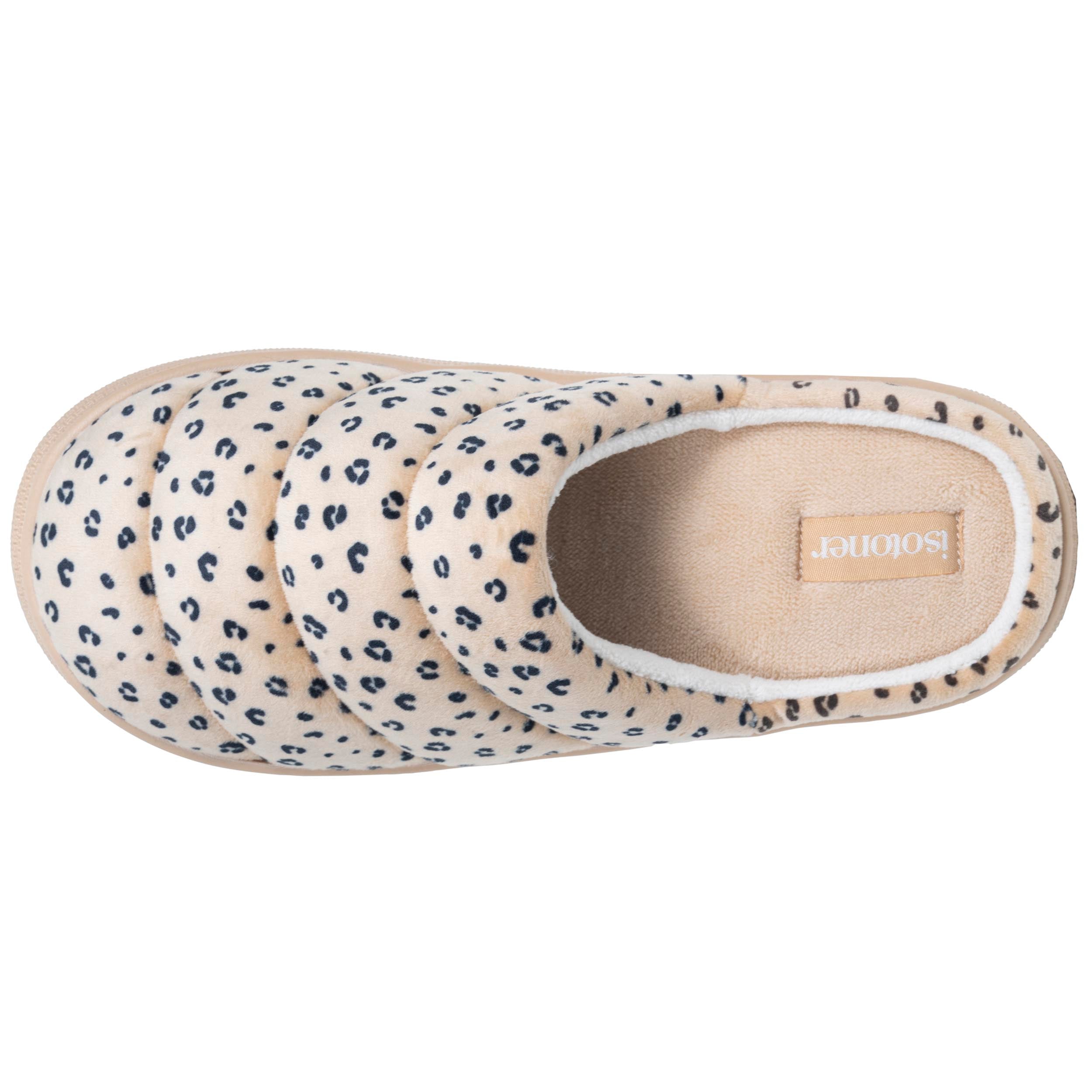 isotoner-chaussons-mules-femme-bloup-l-opard-clair image 3