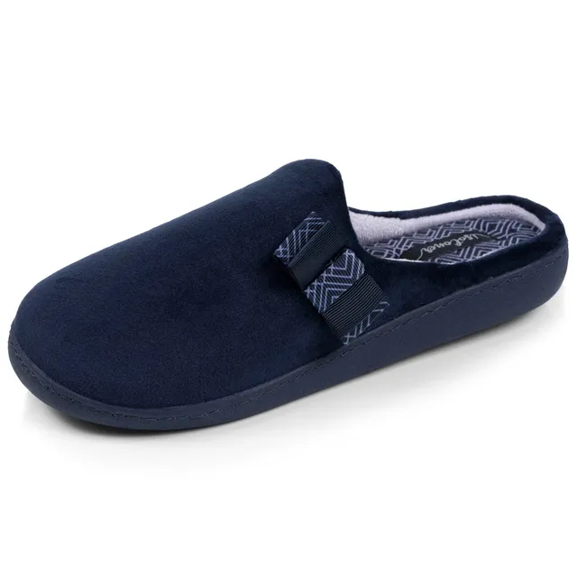 isotoner-chaussons-mules-femme-marine-n-ud-graphique image 1