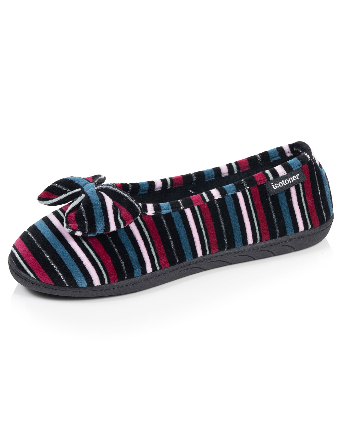 isotoner-chaussons-ballerines-femme-rayures-canard image 6