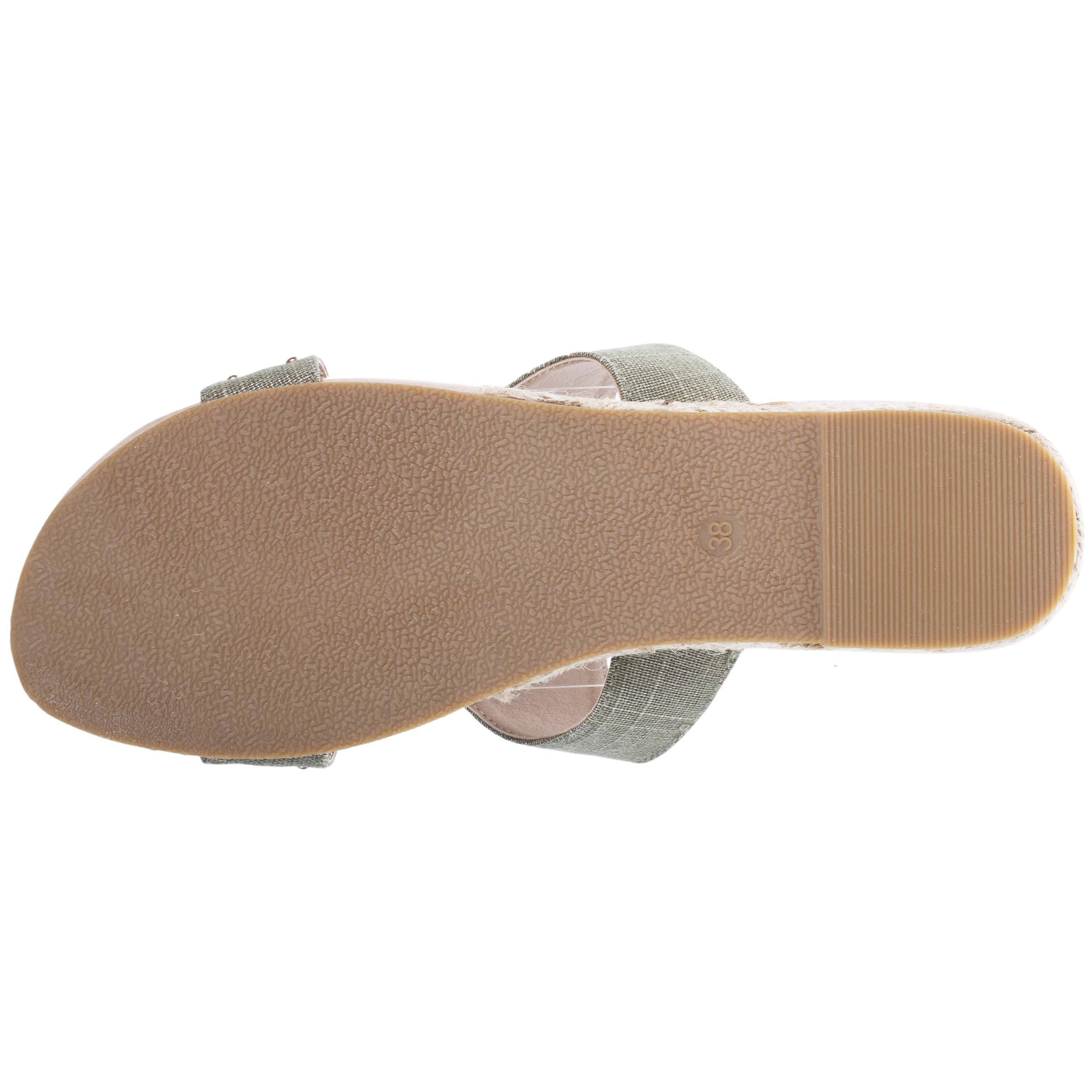 isotoner-mules-sandales-femme-clout-e-talon-corde-kaki image 4