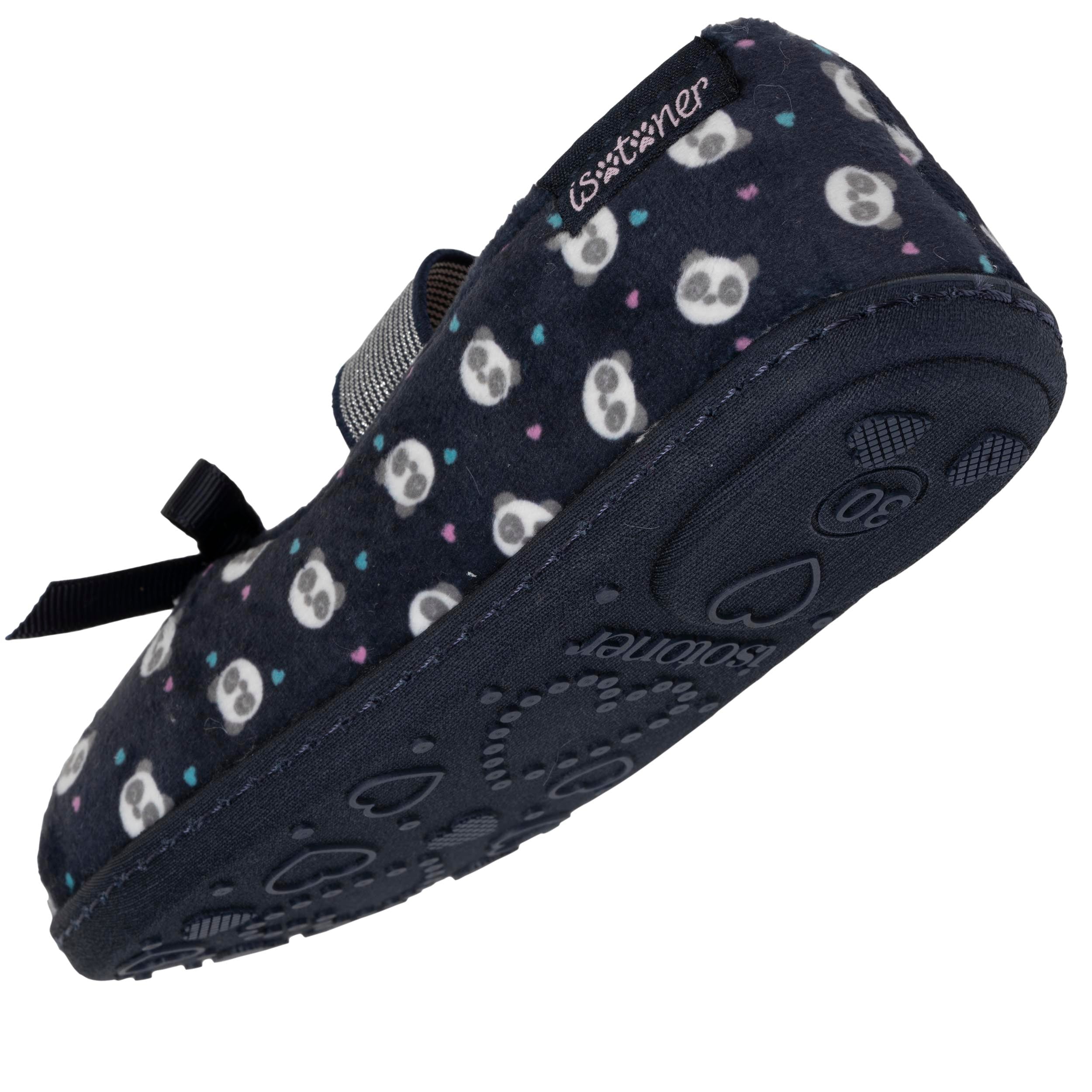 isotoner-chaussons-ballerines-enfant-marine-panda-microvelours image 5