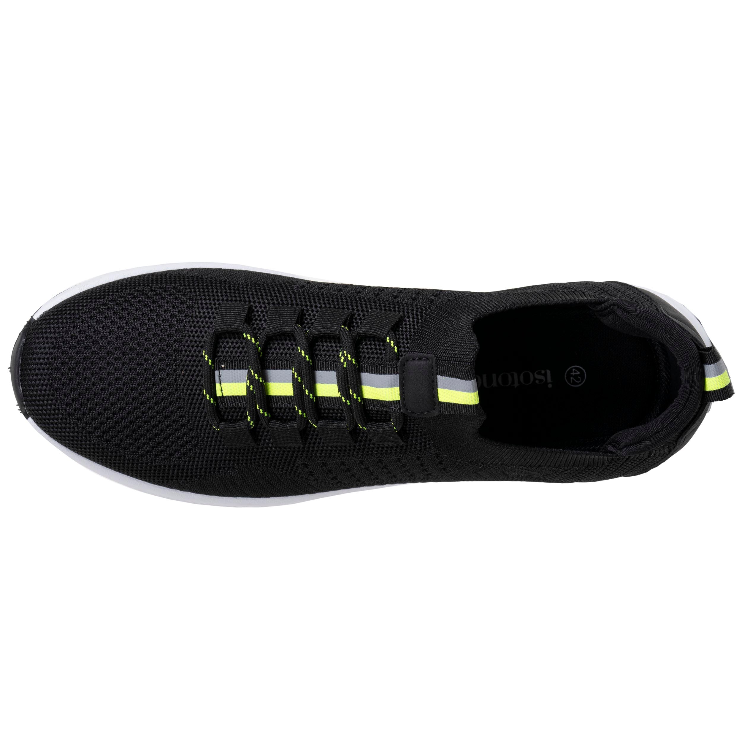 isotoner-basket-confort-homme-slip-on-noir-jaune-everywear image 3