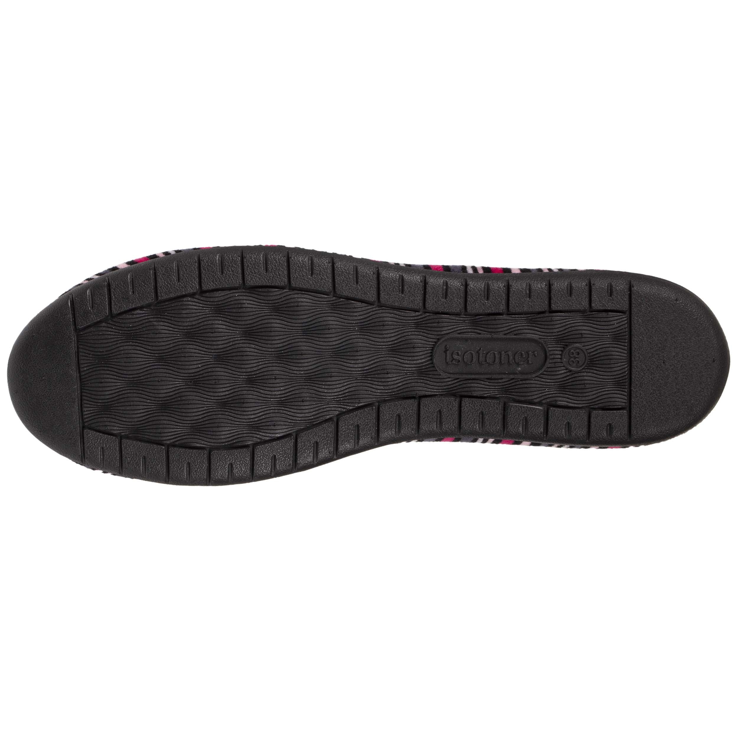 isotoner-chaussons-ballerines-femme-n-ud-rayures image 5
