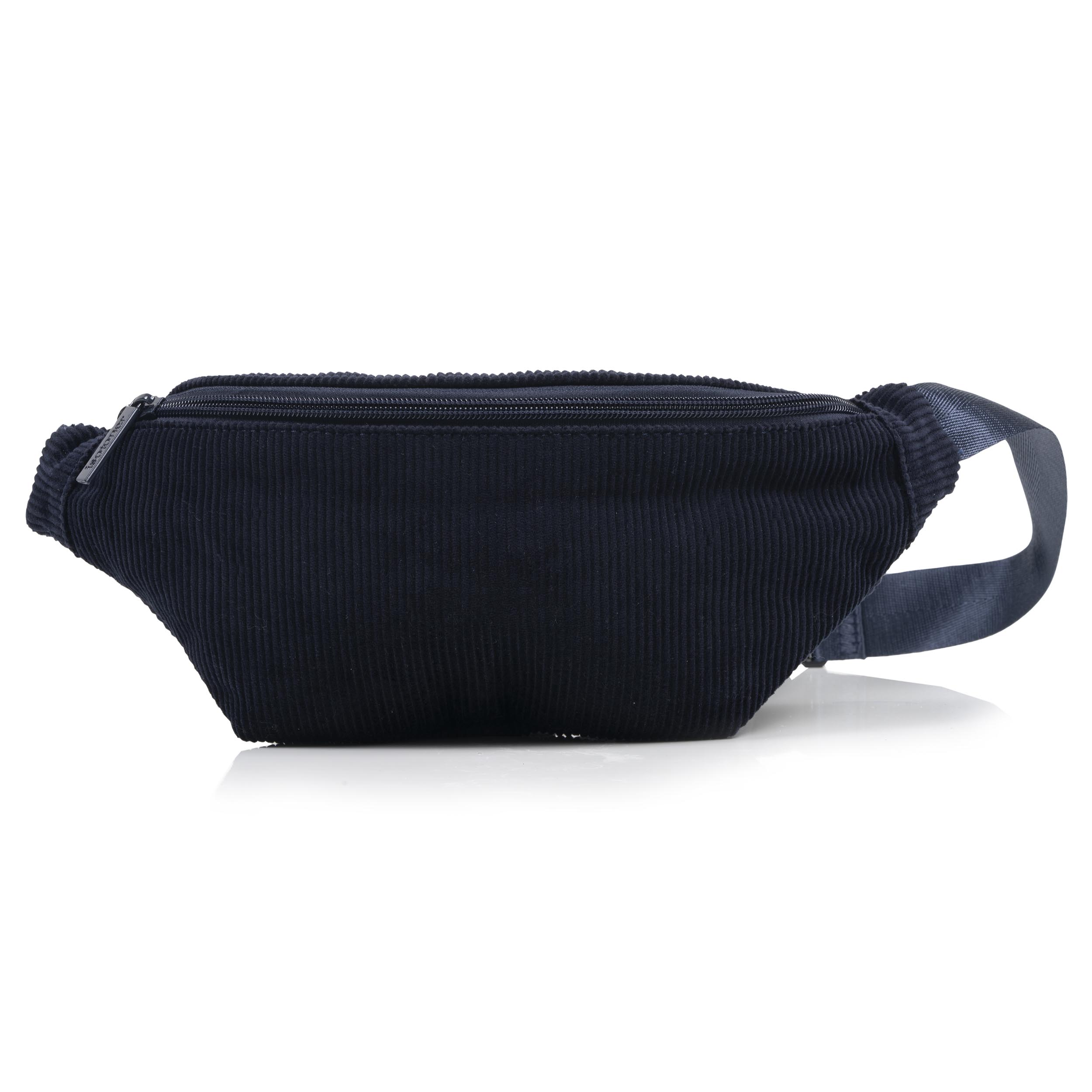 isotoner-sac-banane-mixte-velours-c-tel-marine-31x13x8-cm image 1