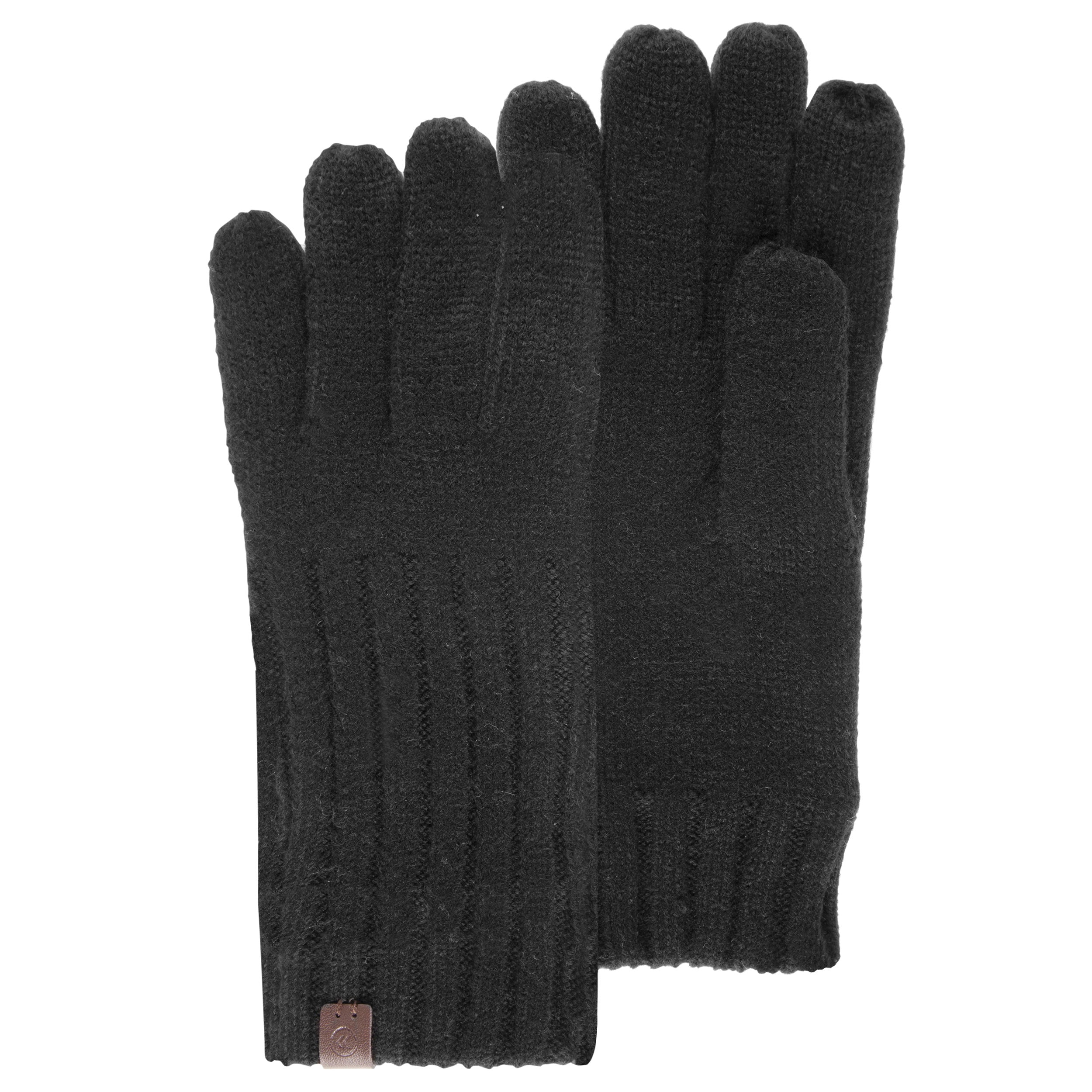 isotoner-gants-homme-maille-c-tel-e-noir-doubl-s-polaire image 1